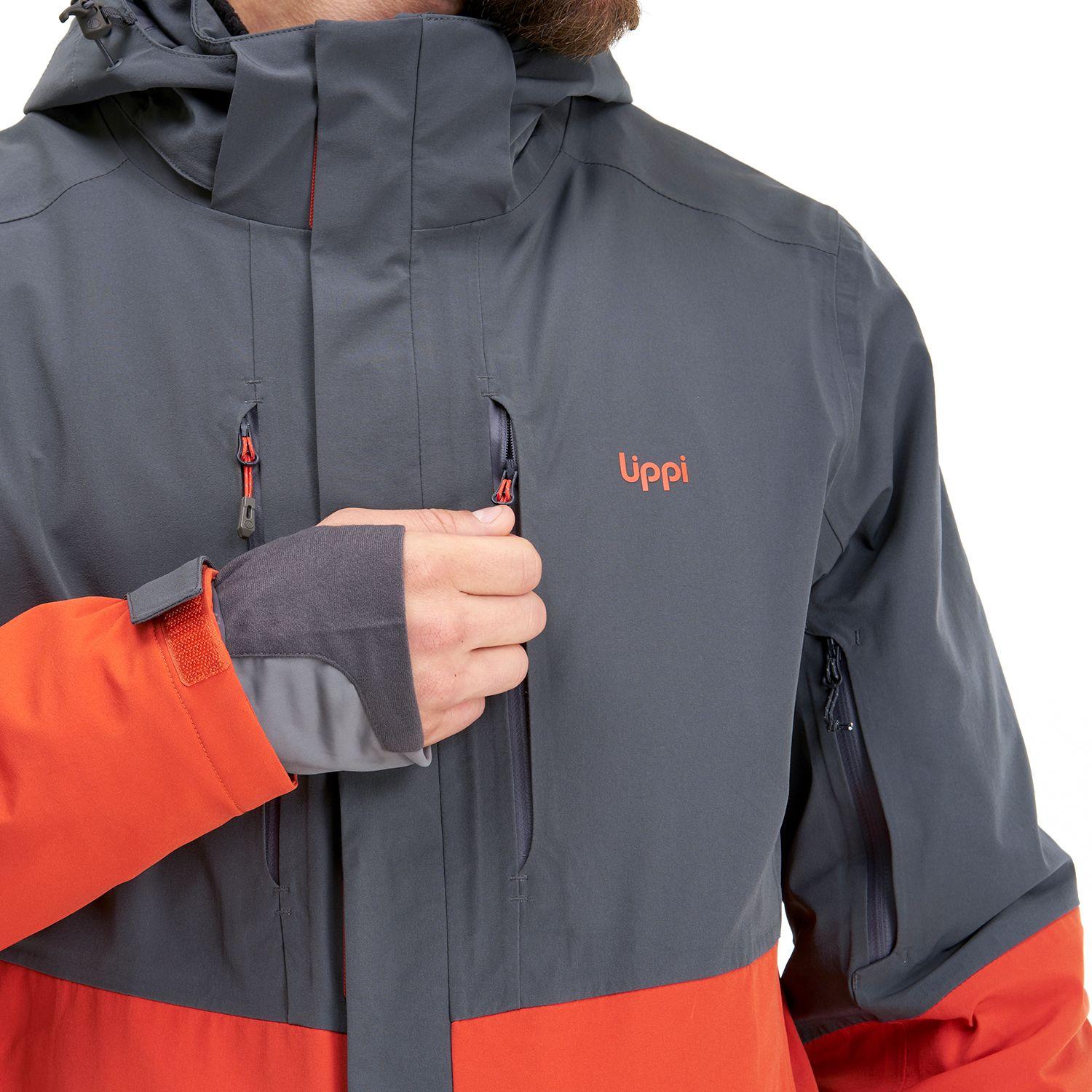 Chaqueta Hombre Andes B-Dry Hoody Jacket Gris Oscuro Naranjo Lippi-5