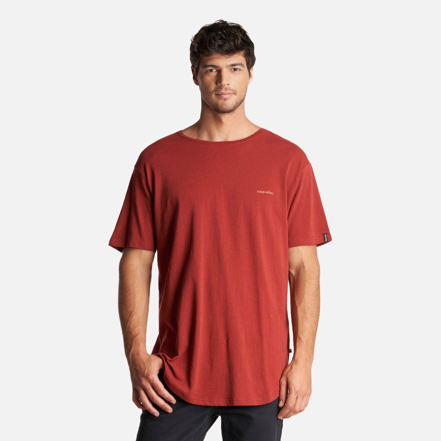 Polera Hombre Natural Rojo Oscuro Haka Honu-1