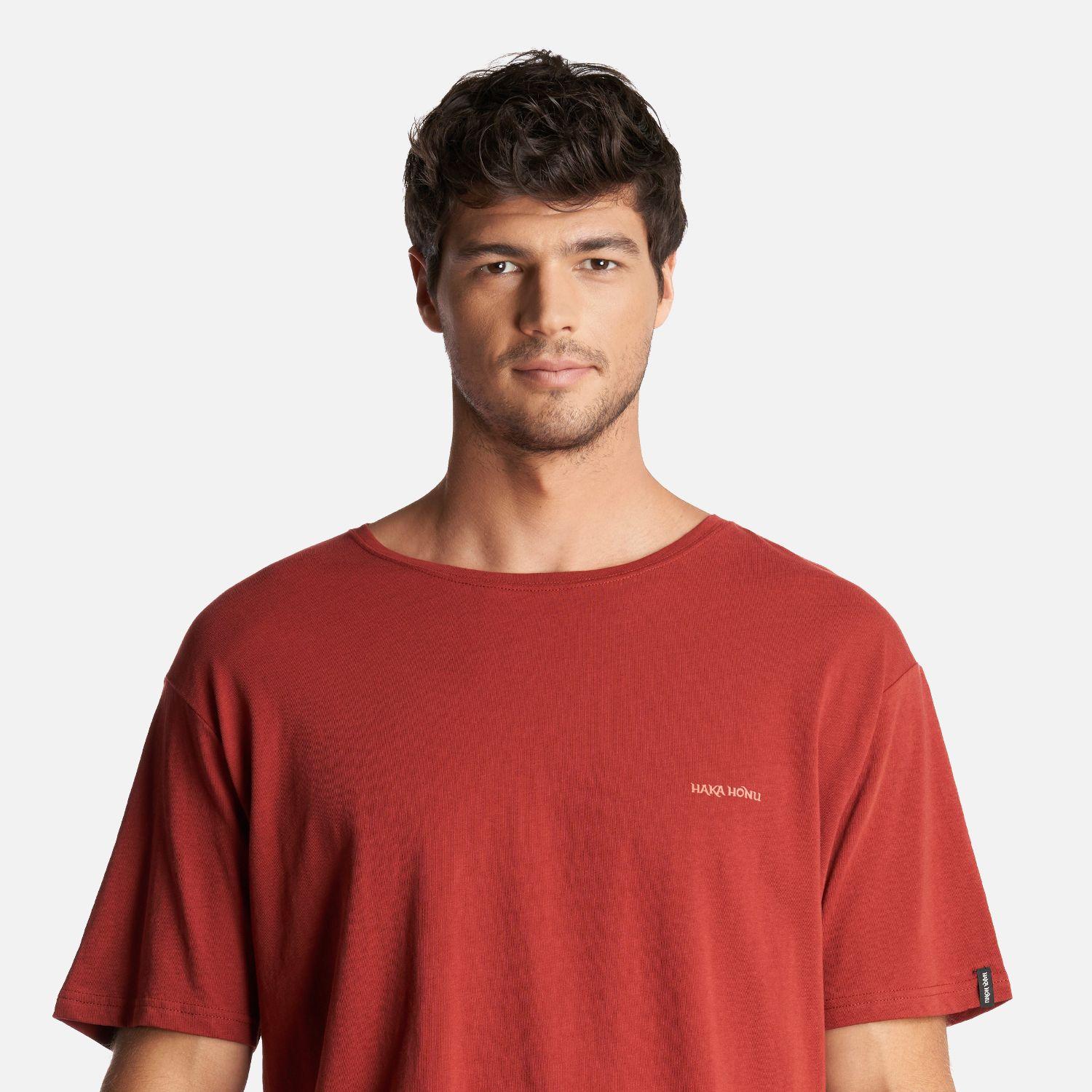 Polera Hombre Natural Rojo Oscuro Haka Honu-4