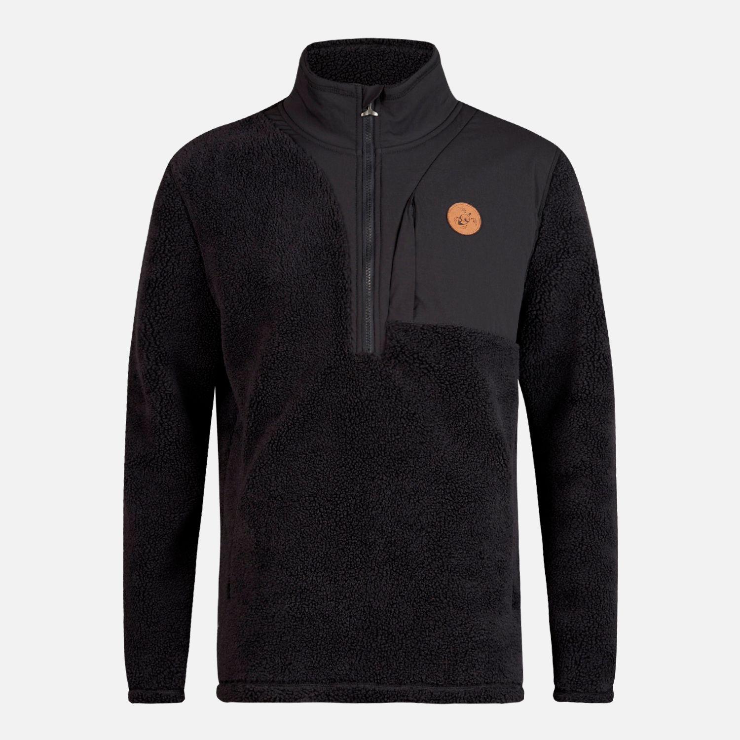 Poleron Hombre Porteador 1/4 Zip Negro Haka Honu-0