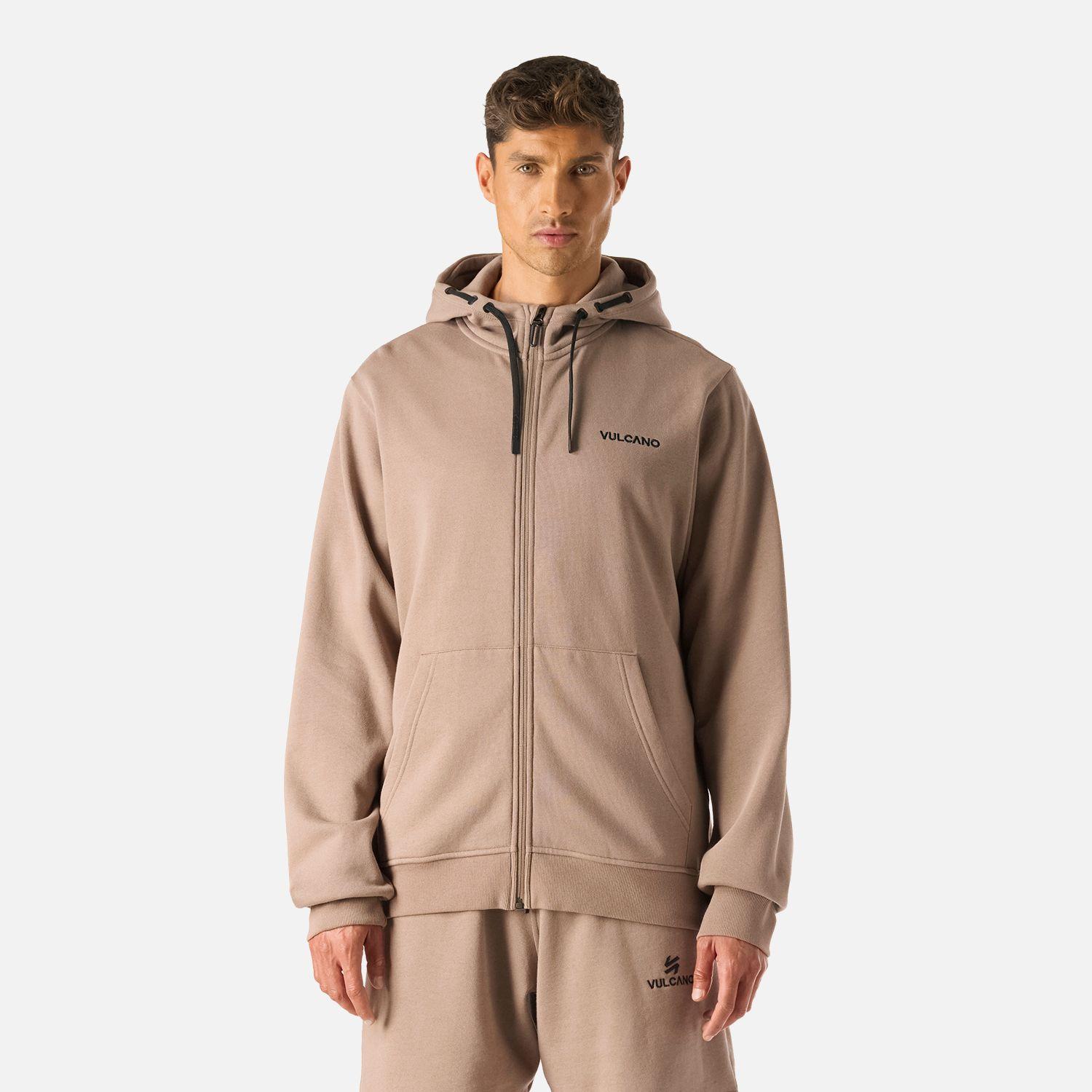 Polerón Hombre Cool Down Full Zip Hoody Taupe Vulcano-0