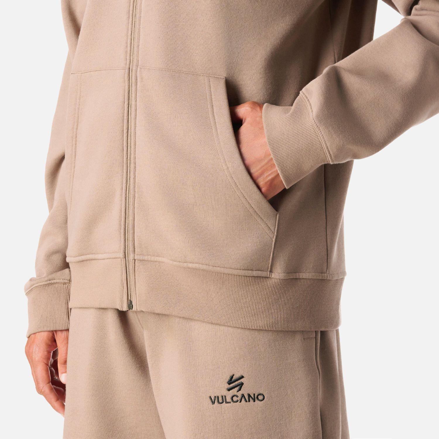 Polerón Hombre Cool Down Full Zip Hoody Taupe Vulcano-5
