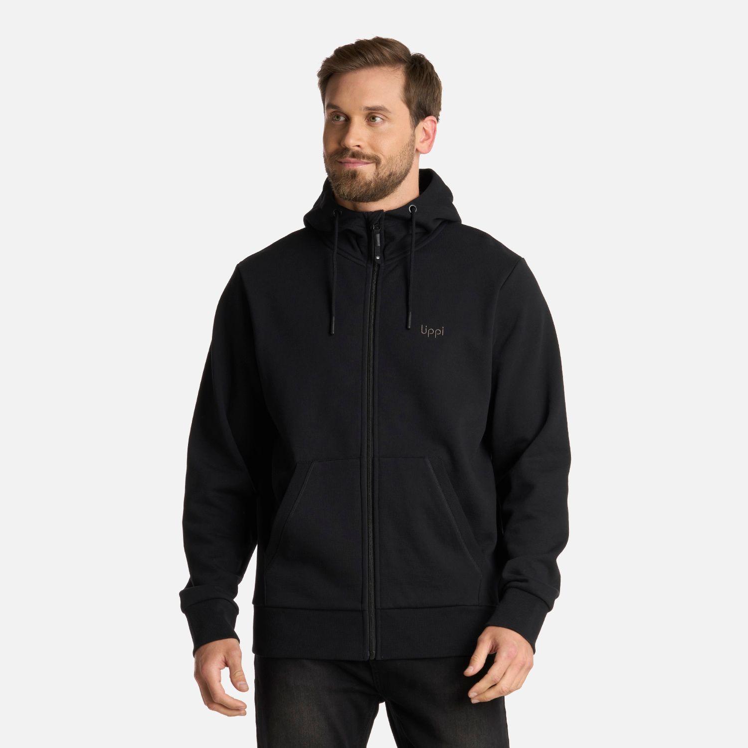 Polerón Hombre Ulmo FullZip Hoody Sweatshirt Negro Lippi I25-0