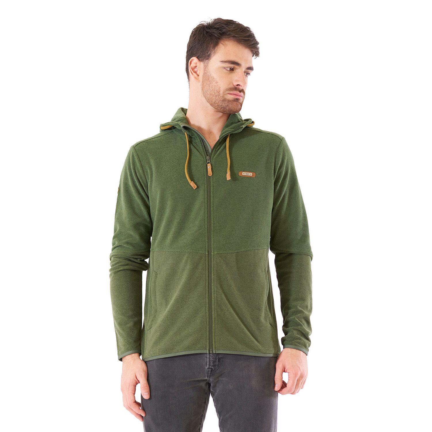 Poleron Hombre Stripes Nano-F Full Zip Hoody Verde Lippi V21-1