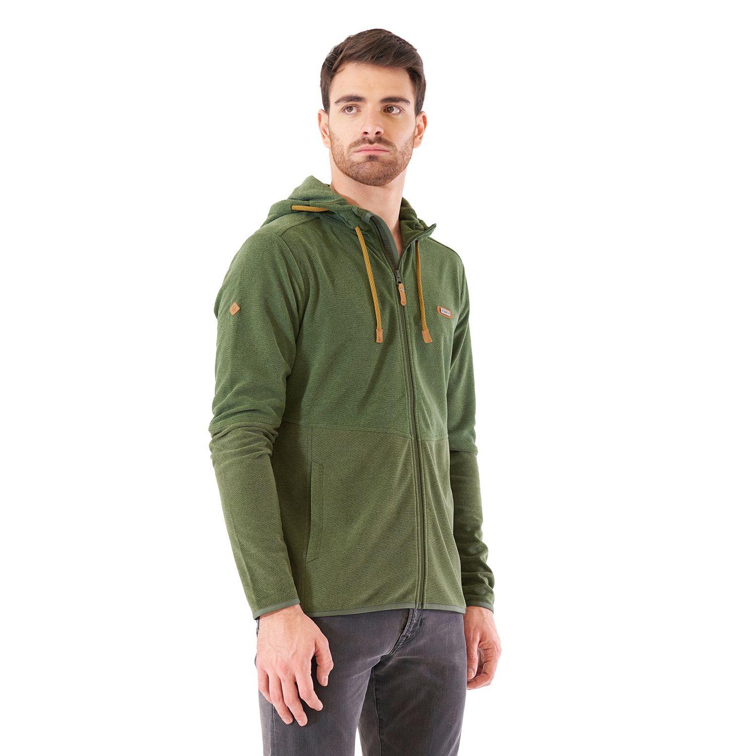 Poleron Hombre Stripes Nano-F Full Zip Hoody Verde Lippi V21-2