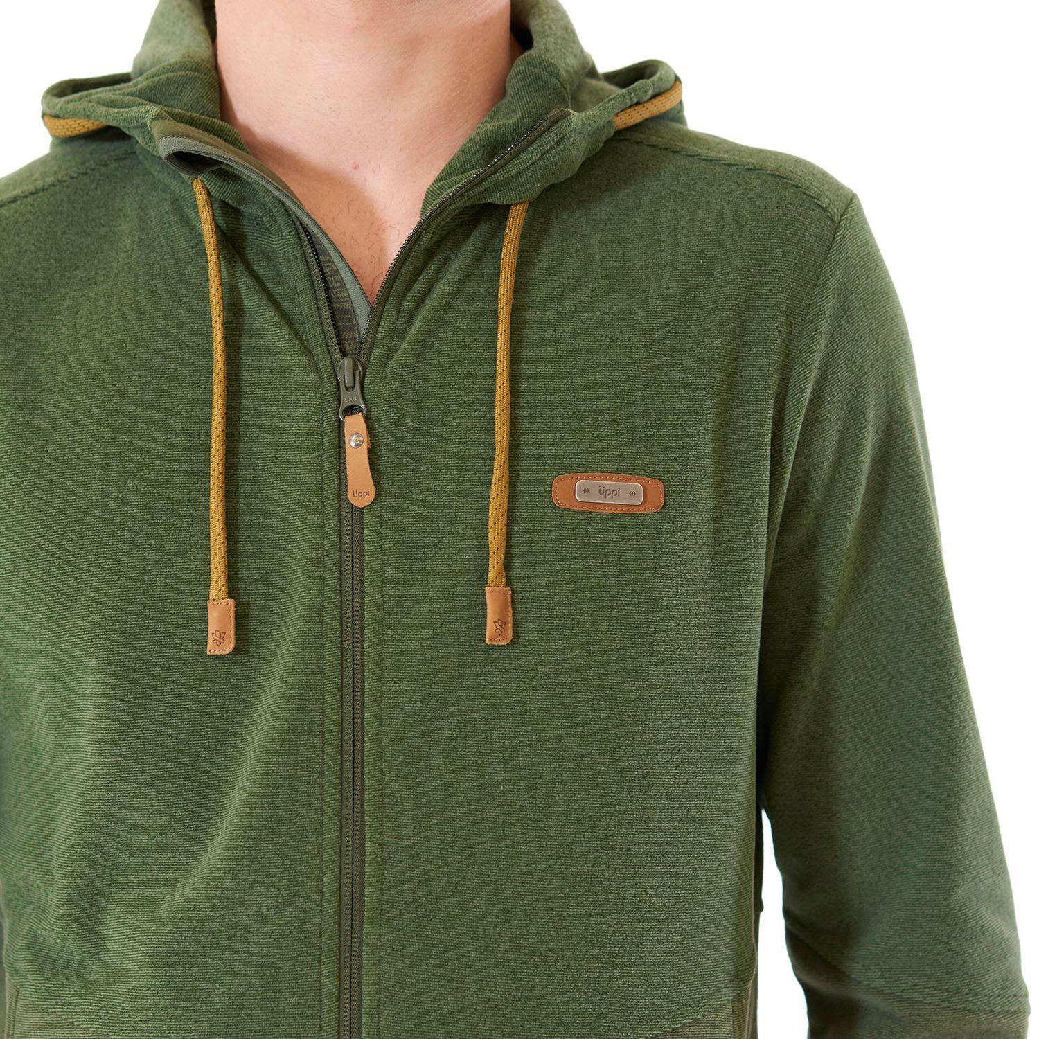 Poleron Hombre Stripes Nano-F Full Zip Hoody Verde Lippi V21-4