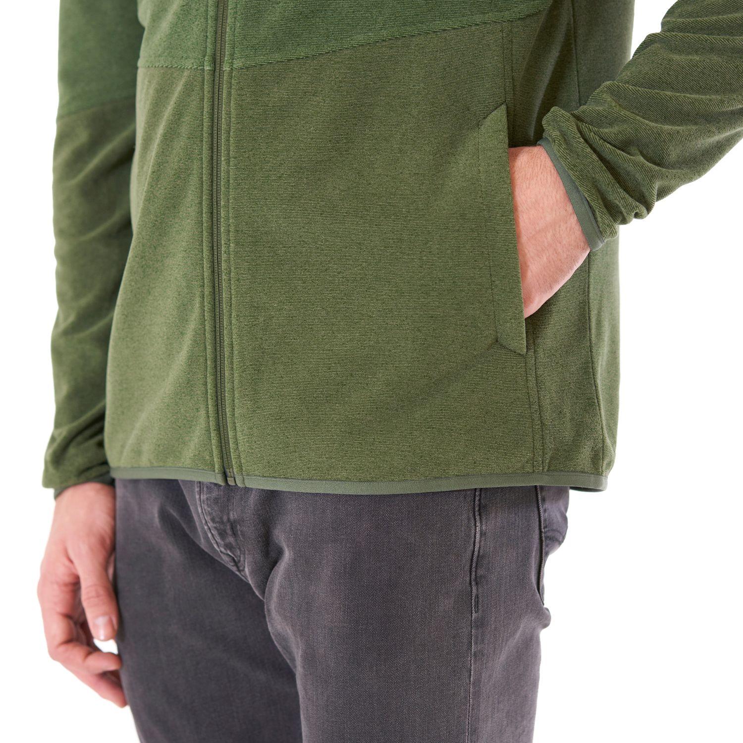 Poleron Hombre Stripes Nano-F Full Zip Hoody Verde Lippi V21-5