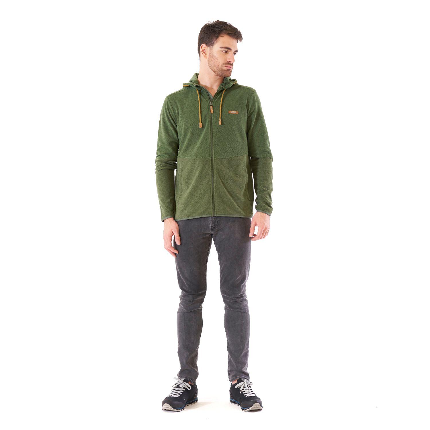 Poleron Hombre Stripes Nano-F Full Zip Hoody Verde Lippi V21-8