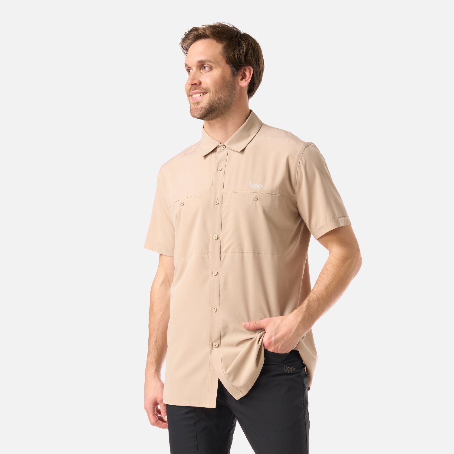 Camisa Hombre Wallace Short Sleeve Q-Dry Shirt Beige Lippi V26-1