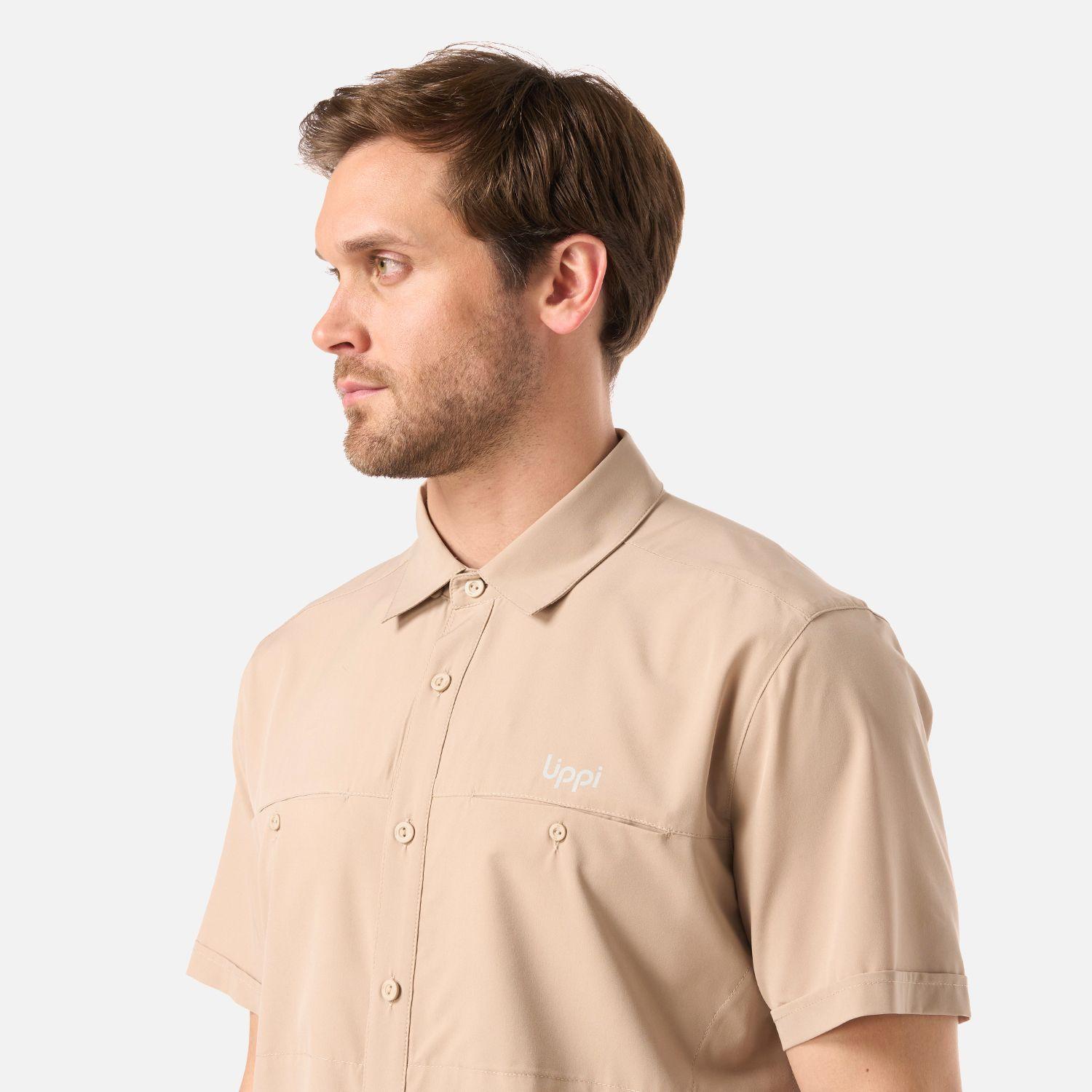Camisa Hombre Wallace Short Sleeve Q-Dry Shirt Beige Lippi V26-3