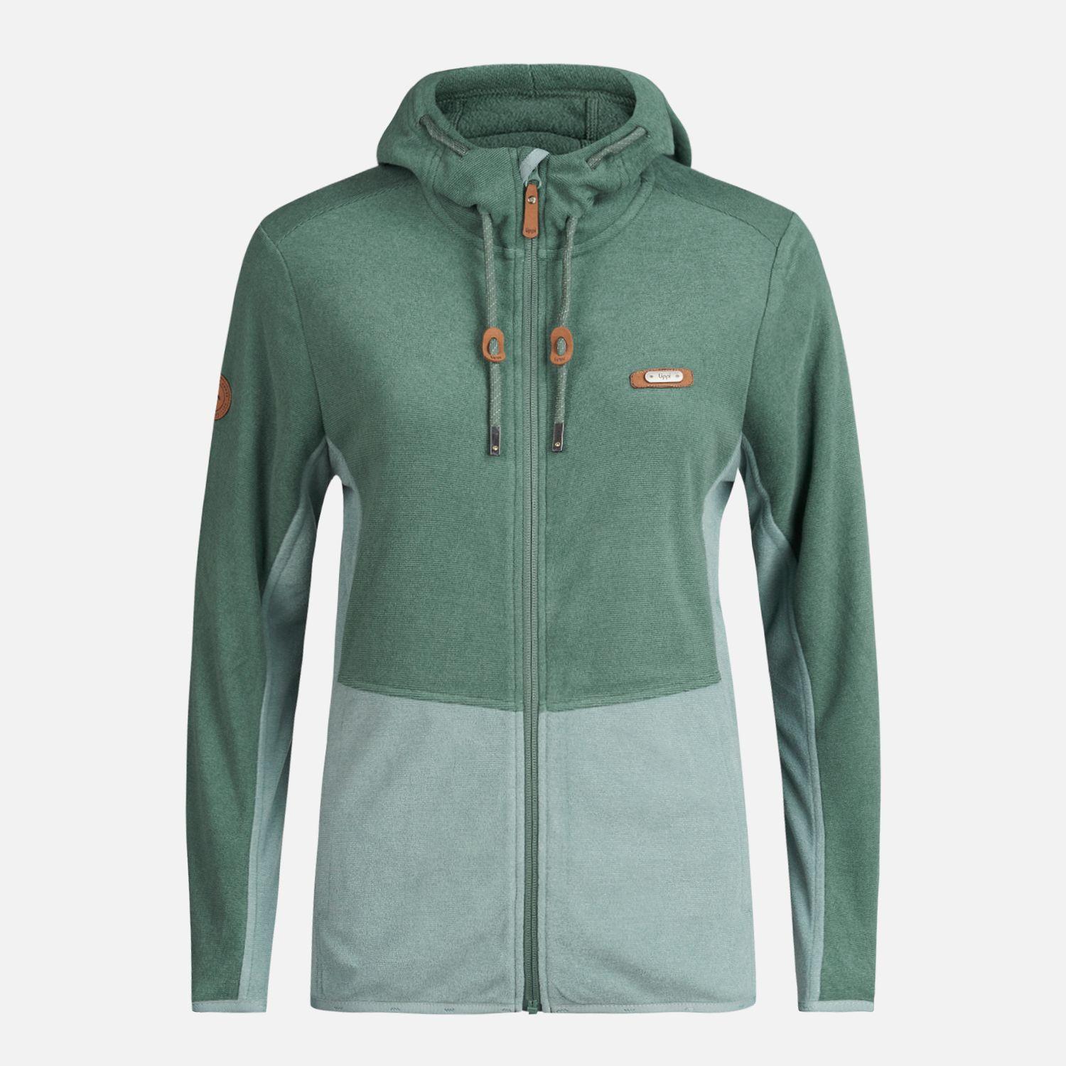 Poleron Mujer Stripes Nano-F Full Zip Hoody Verde Botella Lippi-0