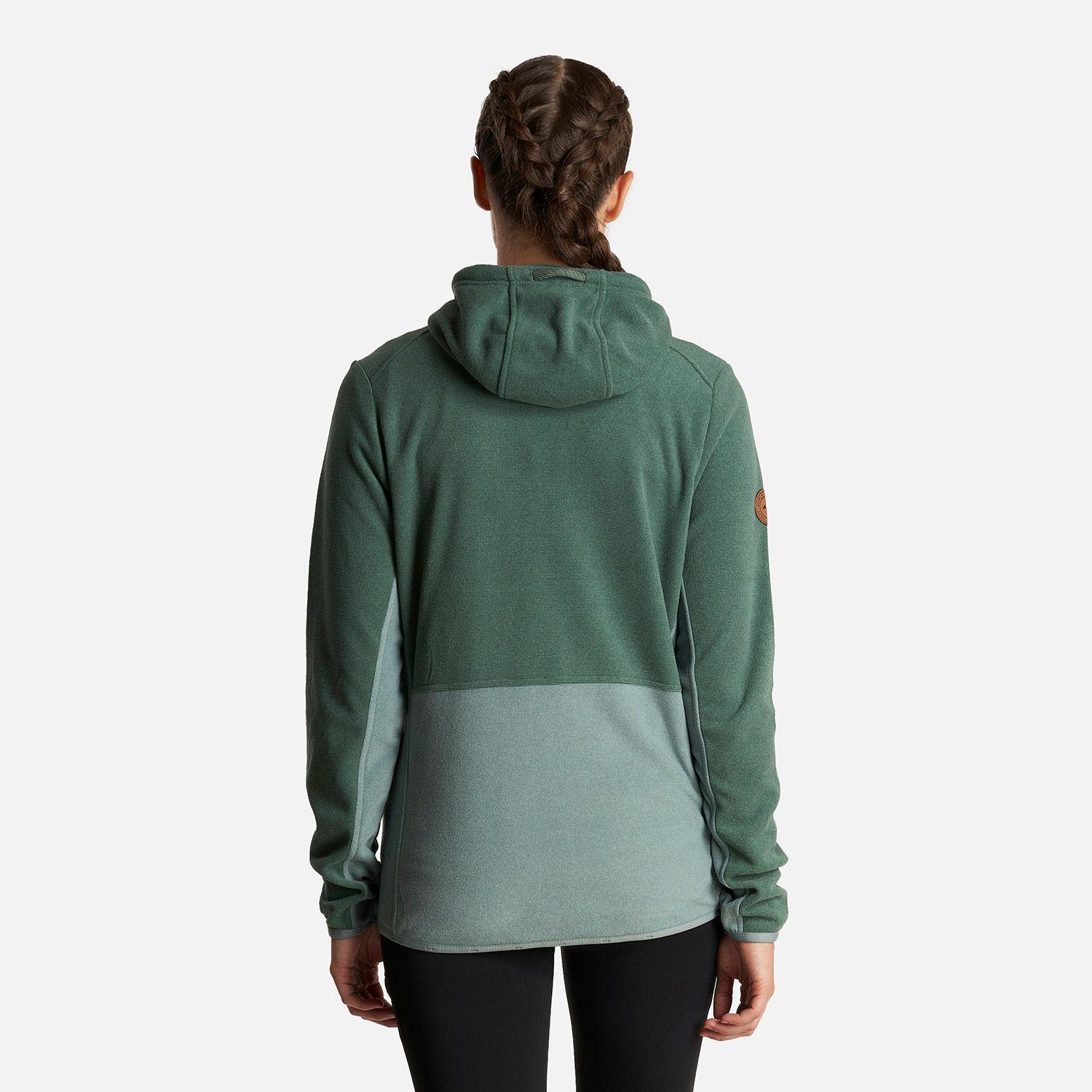 Poleron Mujer Stripes Nano-F Full Zip Hoody Verde Botella Lippi-3