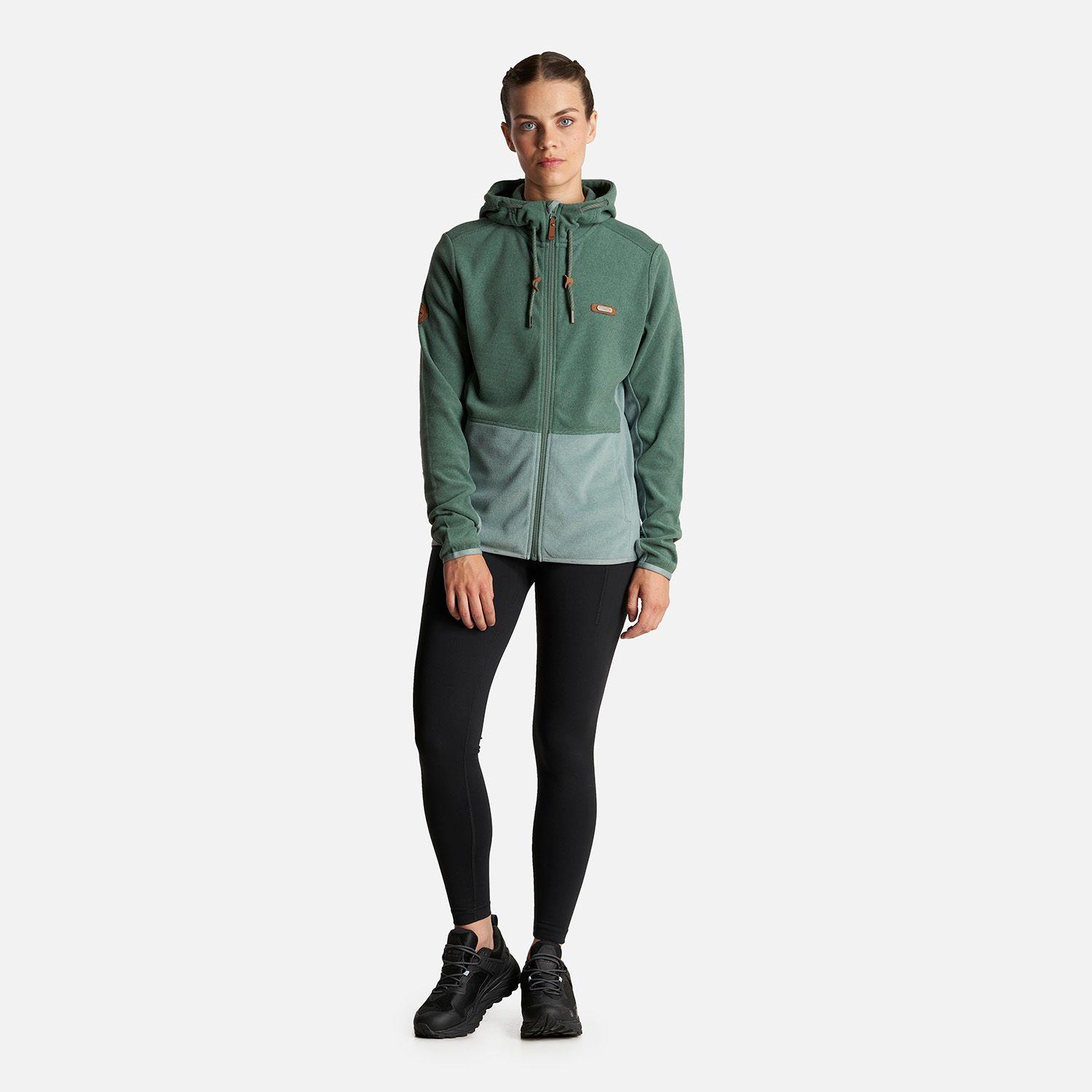 Poleron Mujer Stripes Nano-F Full Zip Hoody Verde Botella Lippi-6