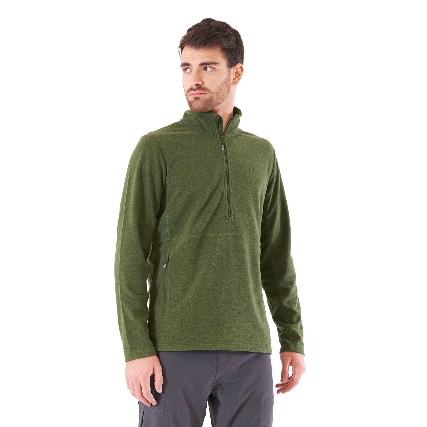 Poleron Hombre Lighter Nano-F 14 Zip Verde Mate Lippi-2