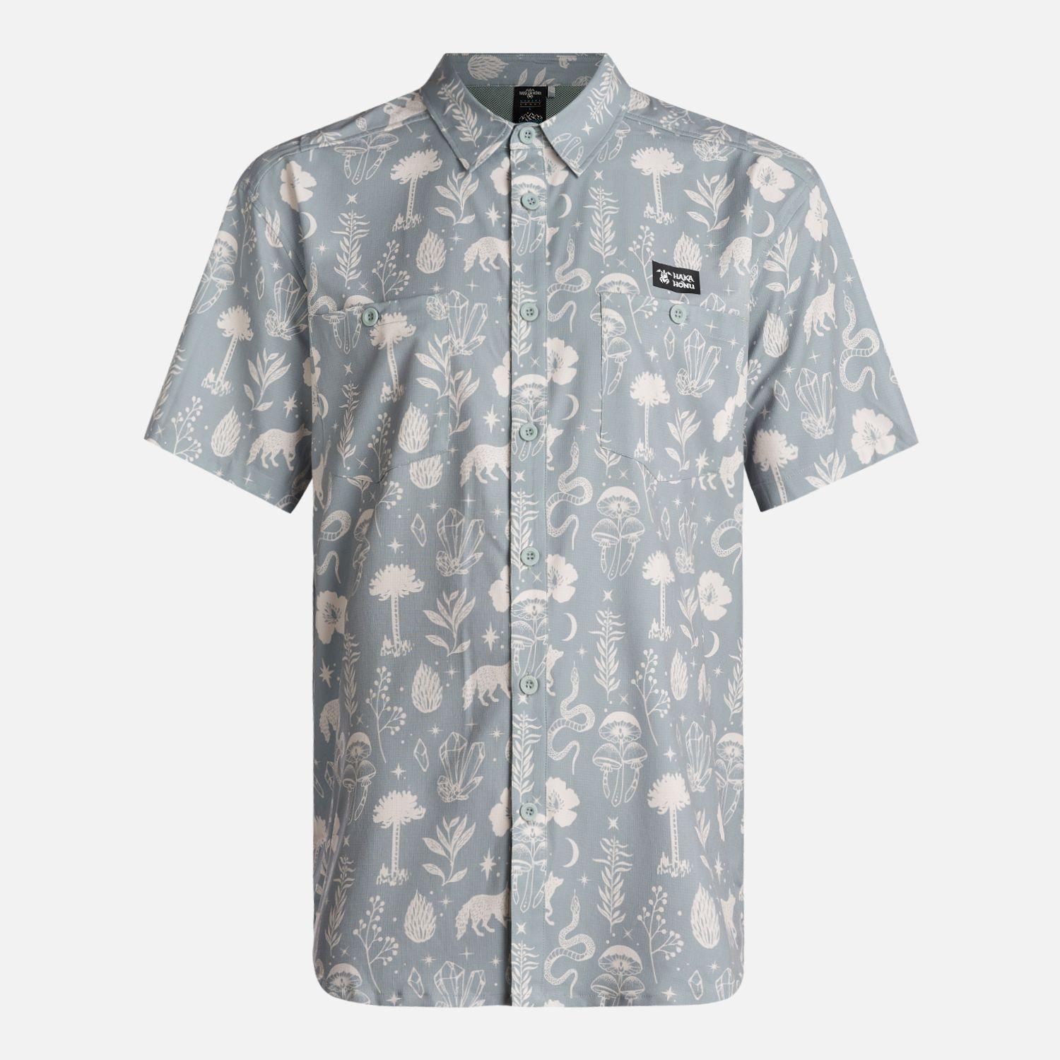 Camisa Hombre Cumbre Manga Corta Gris Piedra Haka Honu-0