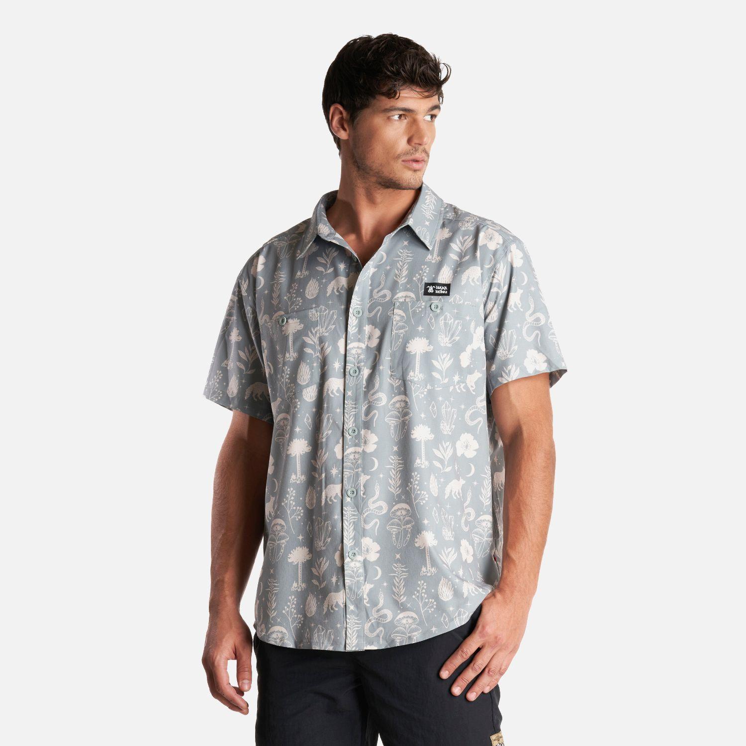 Camisa Hombre Cumbre Manga Corta Gris Piedra Haka Honu-2