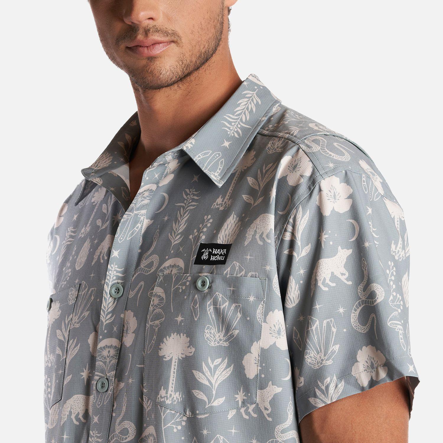 Camisa Hombre Cumbre Manga Corta Gris Piedra Haka Honu-4