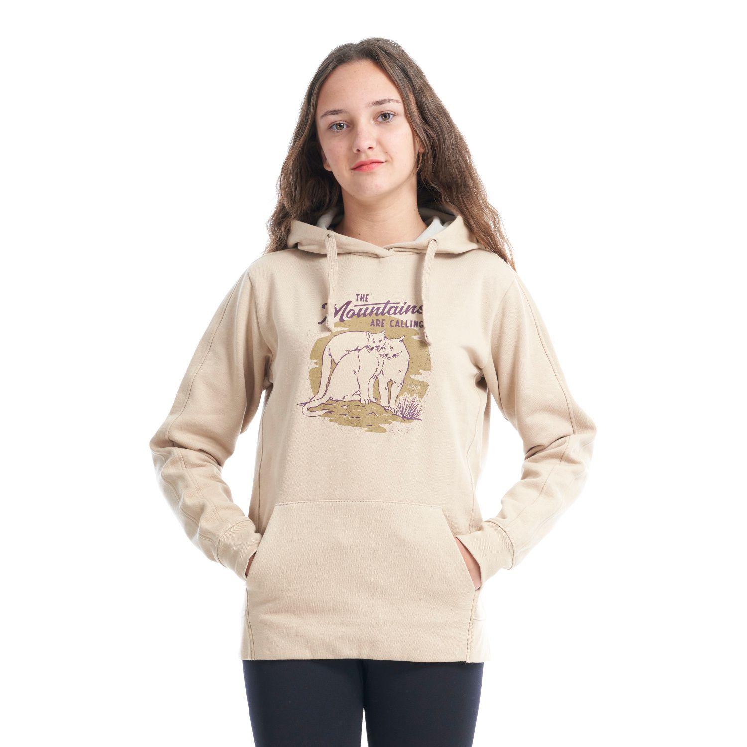 Poleron Teen Girl Insigne Hoody Sweatshirt Taupe Lippi-1
