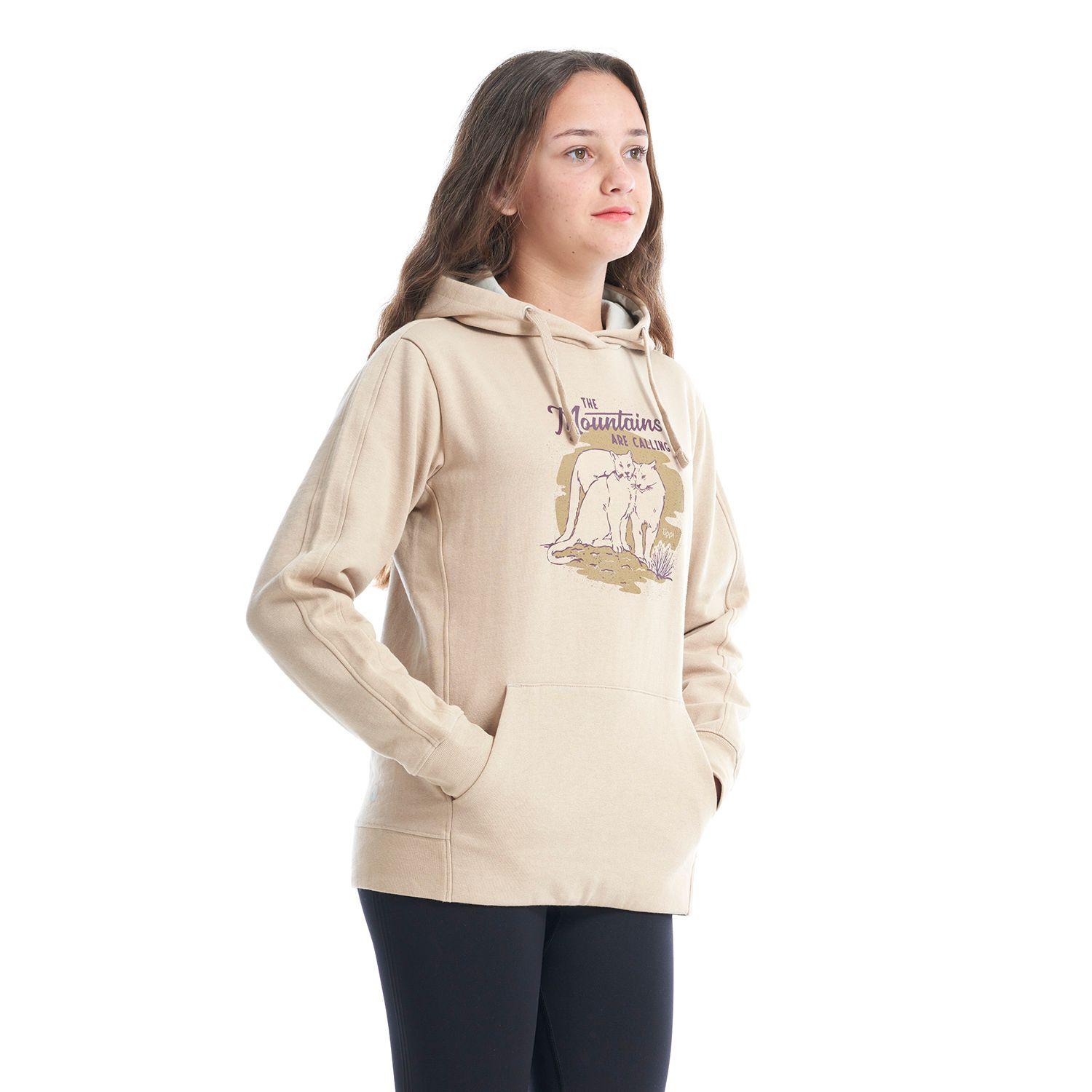 Poleron Teen Girl Insigne Hoody Sweatshirt Taupe Lippi-2
