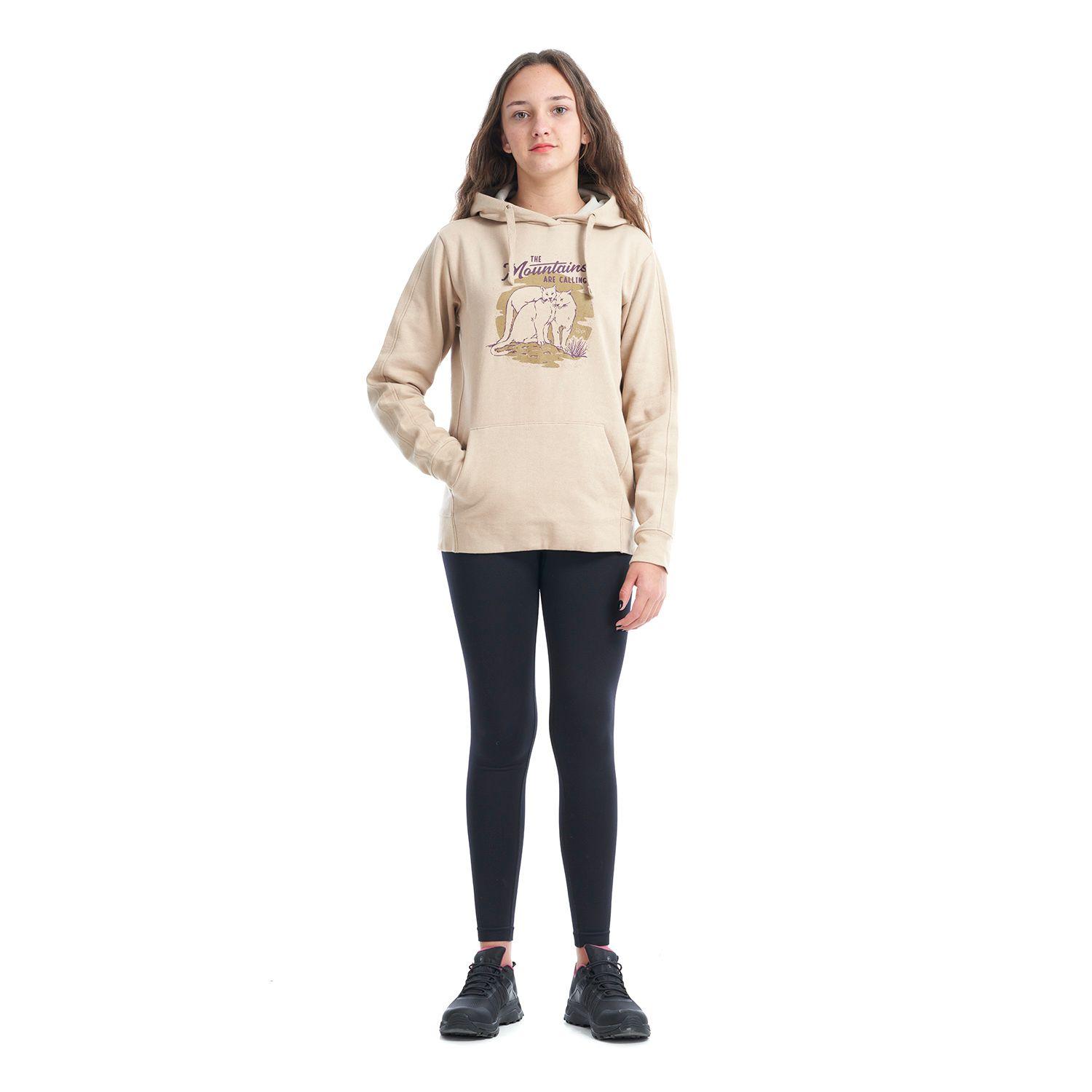 Poleron Teen Girl Insigne Hoody Sweatshirt Taupe Lippi-4