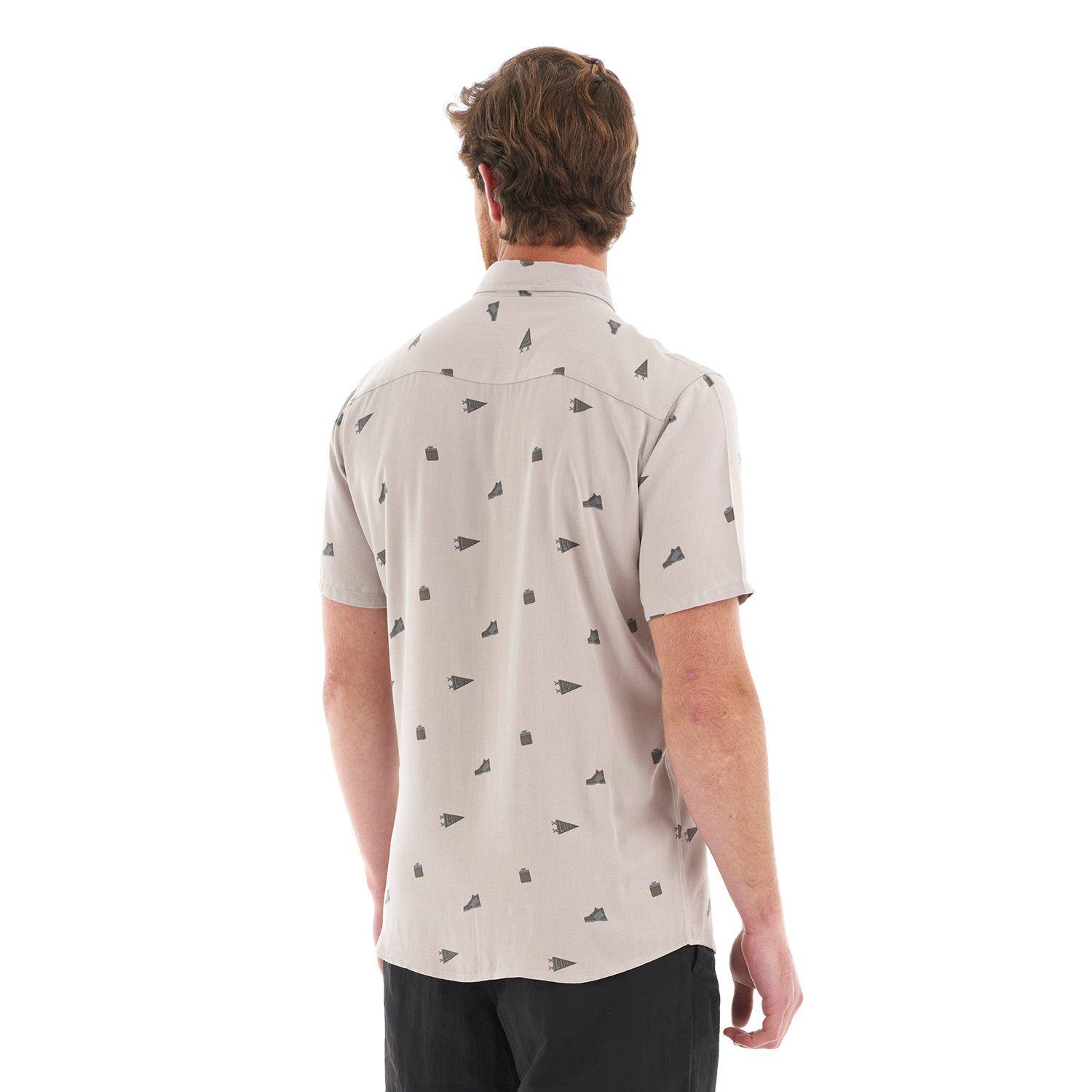 Camisa Hombre Camp Short Sleeve Shirt Print Crudo Lippi-4