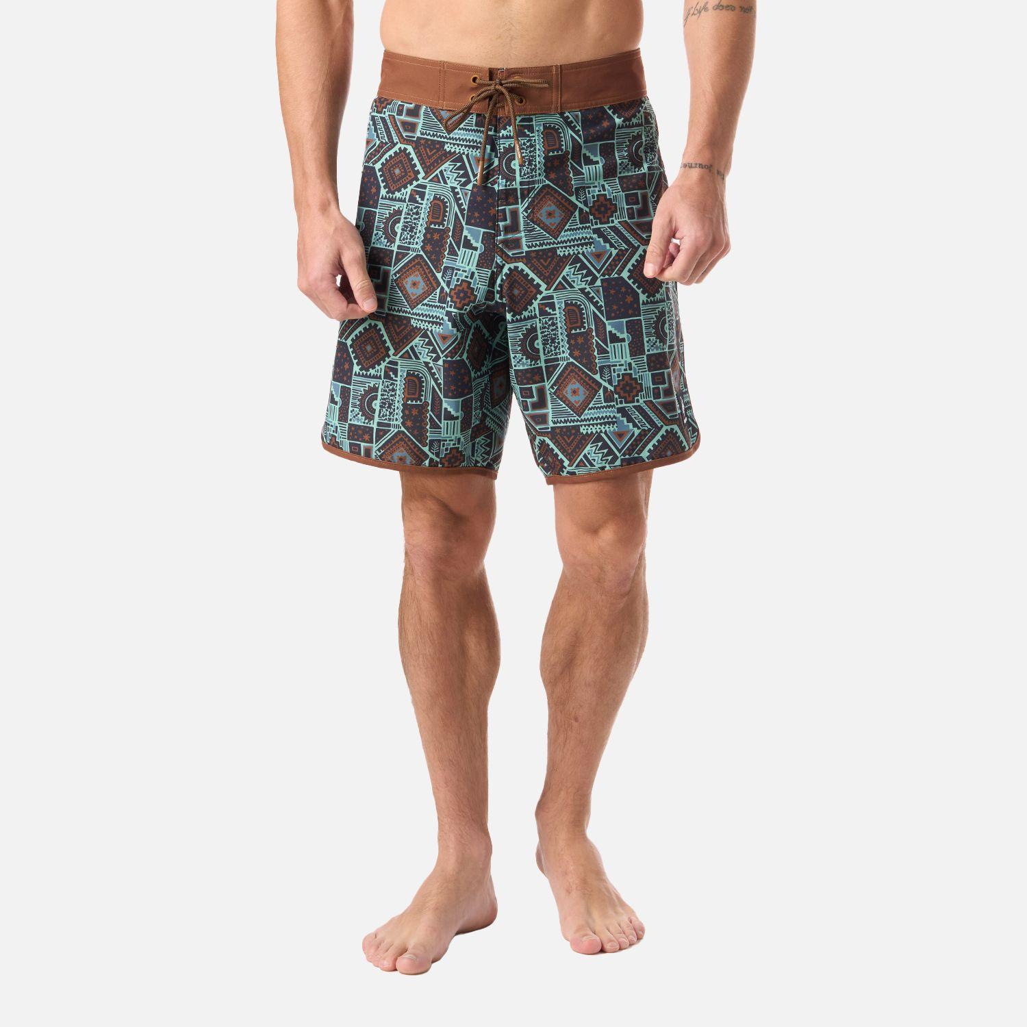 Traje de Baño Hombre Sorfer Print Mostaza Oscuro Haka Honu V26-0