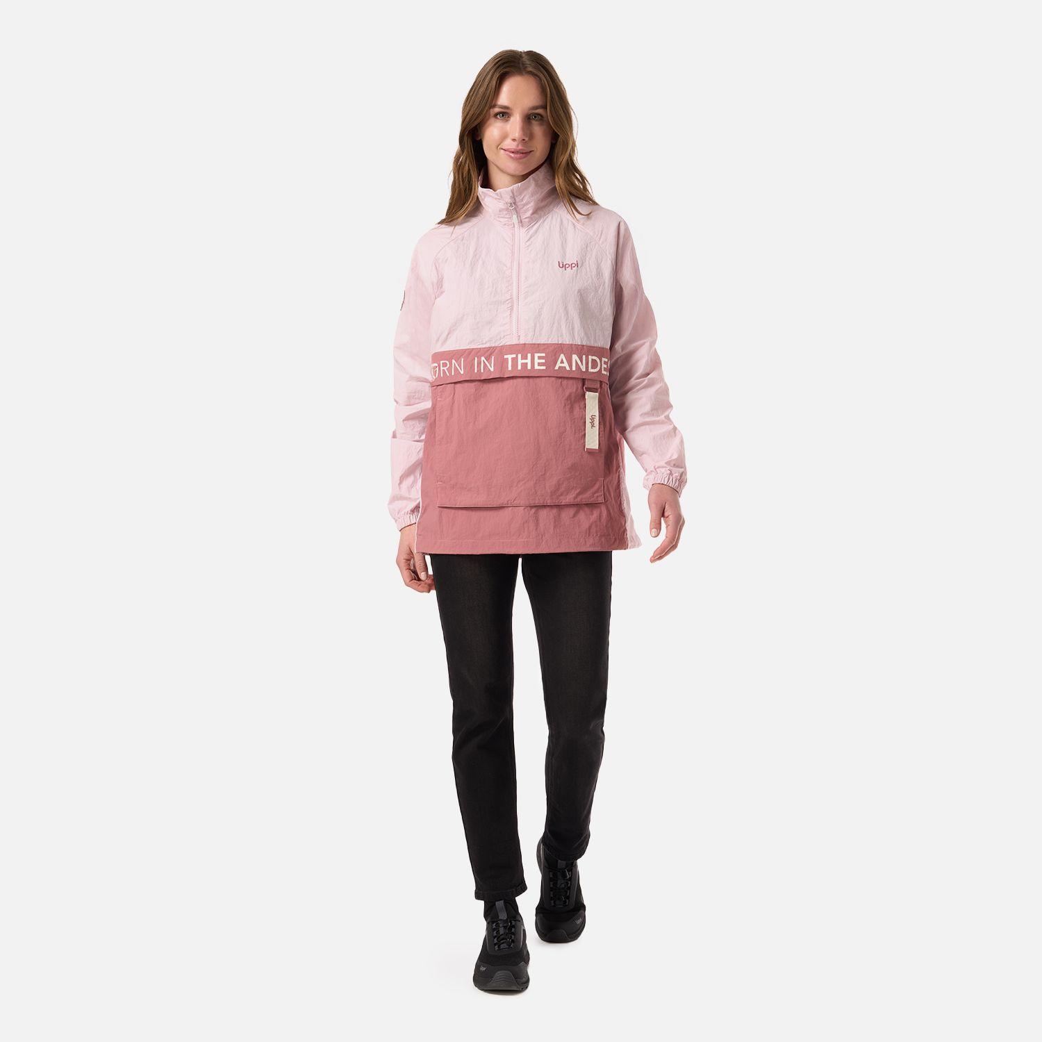 Chaqueta Mujer WindCity WindBreaker 1/4 Zip Jacket Rosa Lippi V26-7