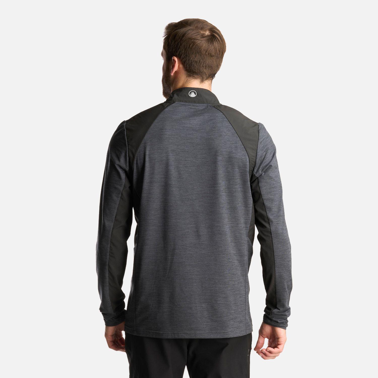 Poleron Hombre Egger 1/4 Zip Melange Negro Lippi I24-4