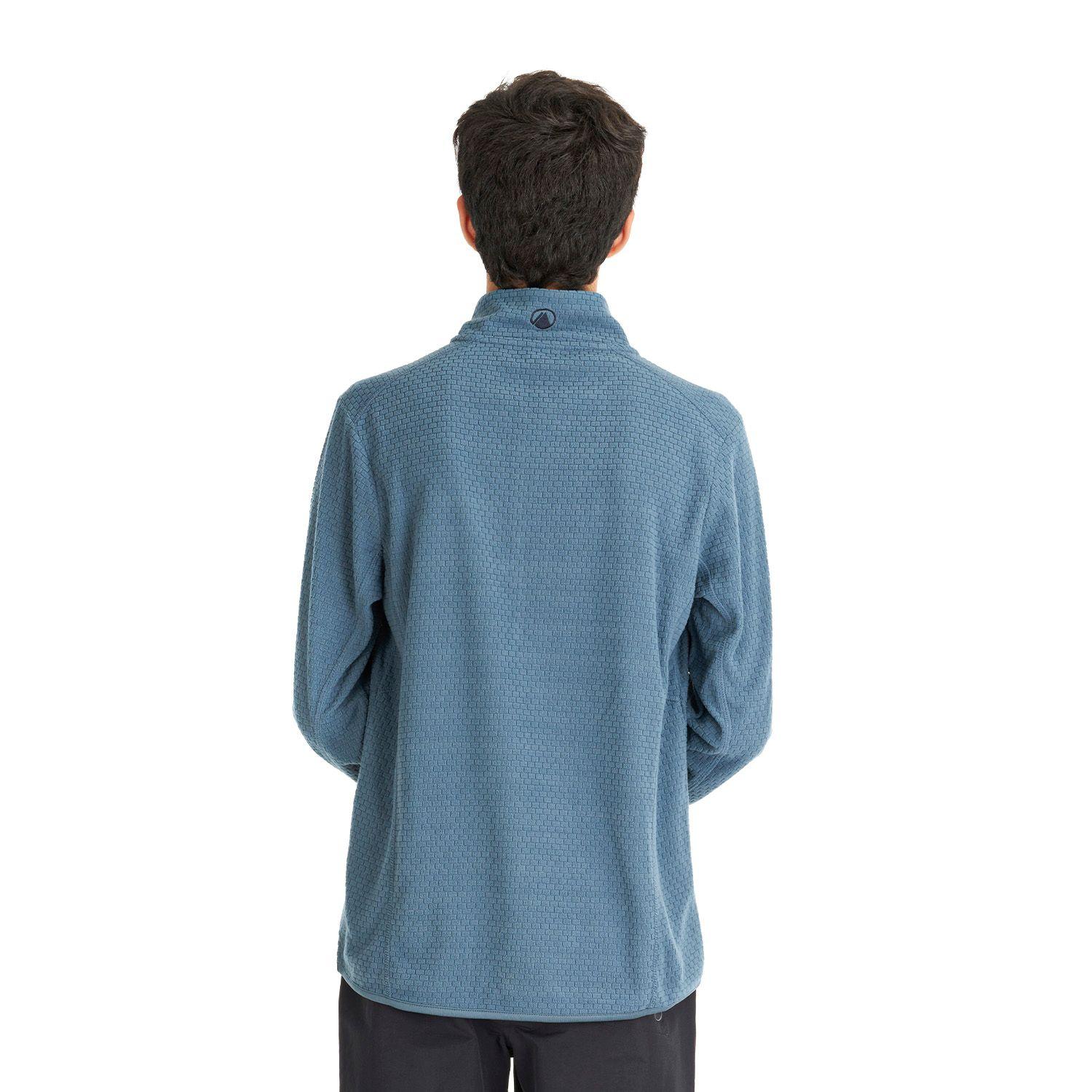 Poleron Teen Boy Mild Nano-F 14 Zip Azul Grisaceo Lippi-3