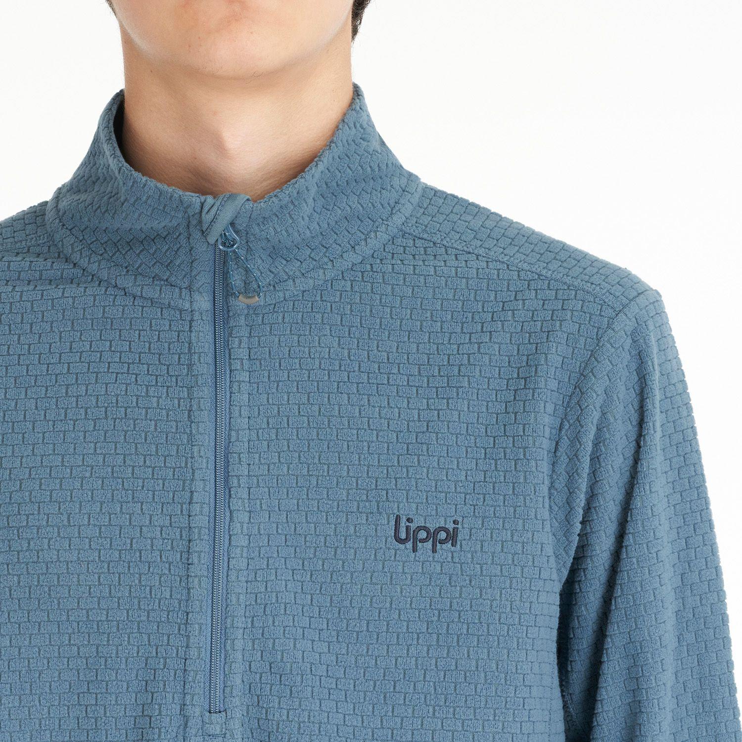 Poleron Teen Boy Mild Nano-F 14 Zip Azul Grisaceo Lippi-4