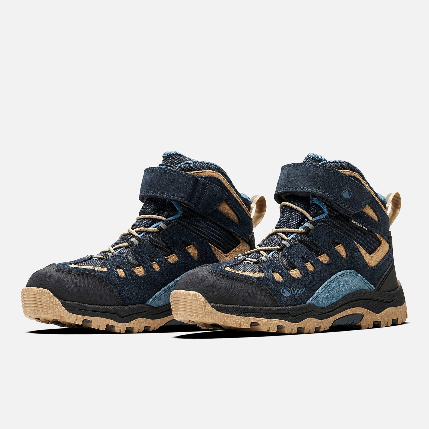 Botín Niño Puelo Cs Hi Velcro Azul Piedra / Taupe Lippi V26-2