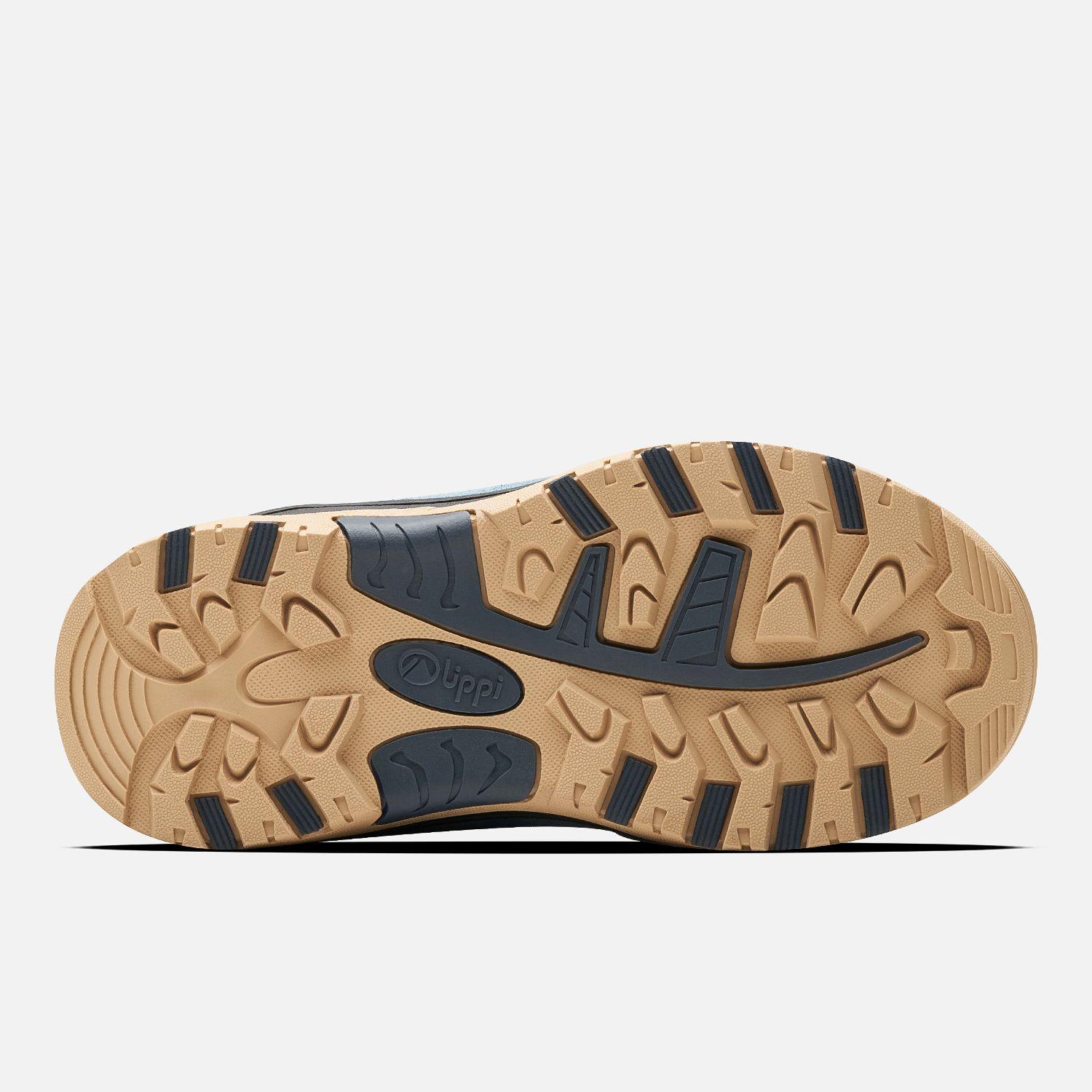 Botín Niño Puelo Cs Hi Velcro Azul Piedra / Taupe Lippi V26-3