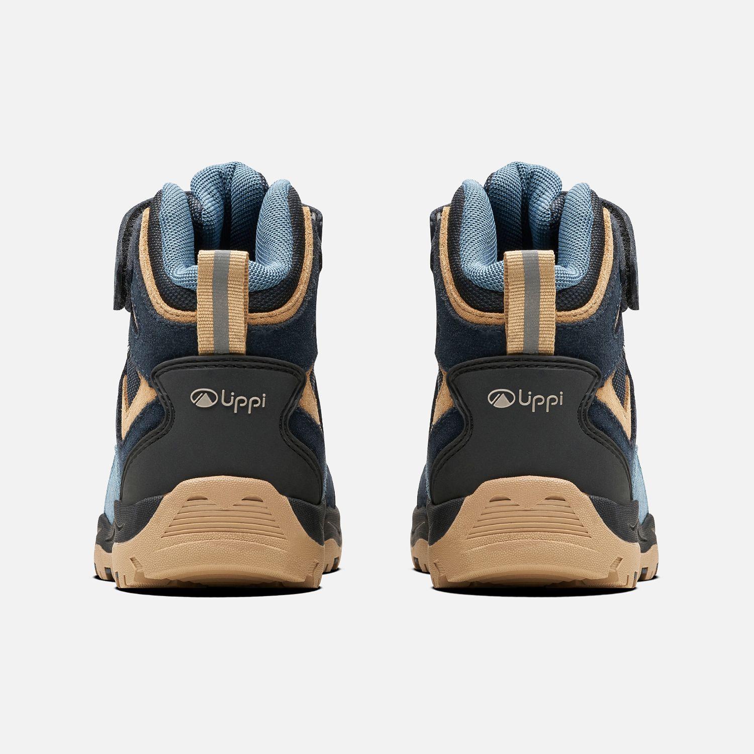Botín Niño Puelo Cs Hi Velcro Azul Piedra / Taupe Lippi V26-4