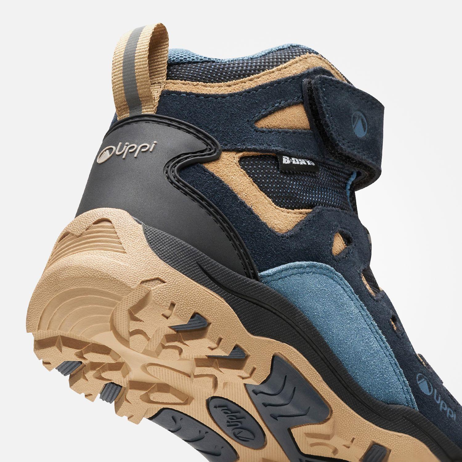 Botín Niño Puelo Cs Hi Velcro Azul Piedra / Taupe Lippi V26-7