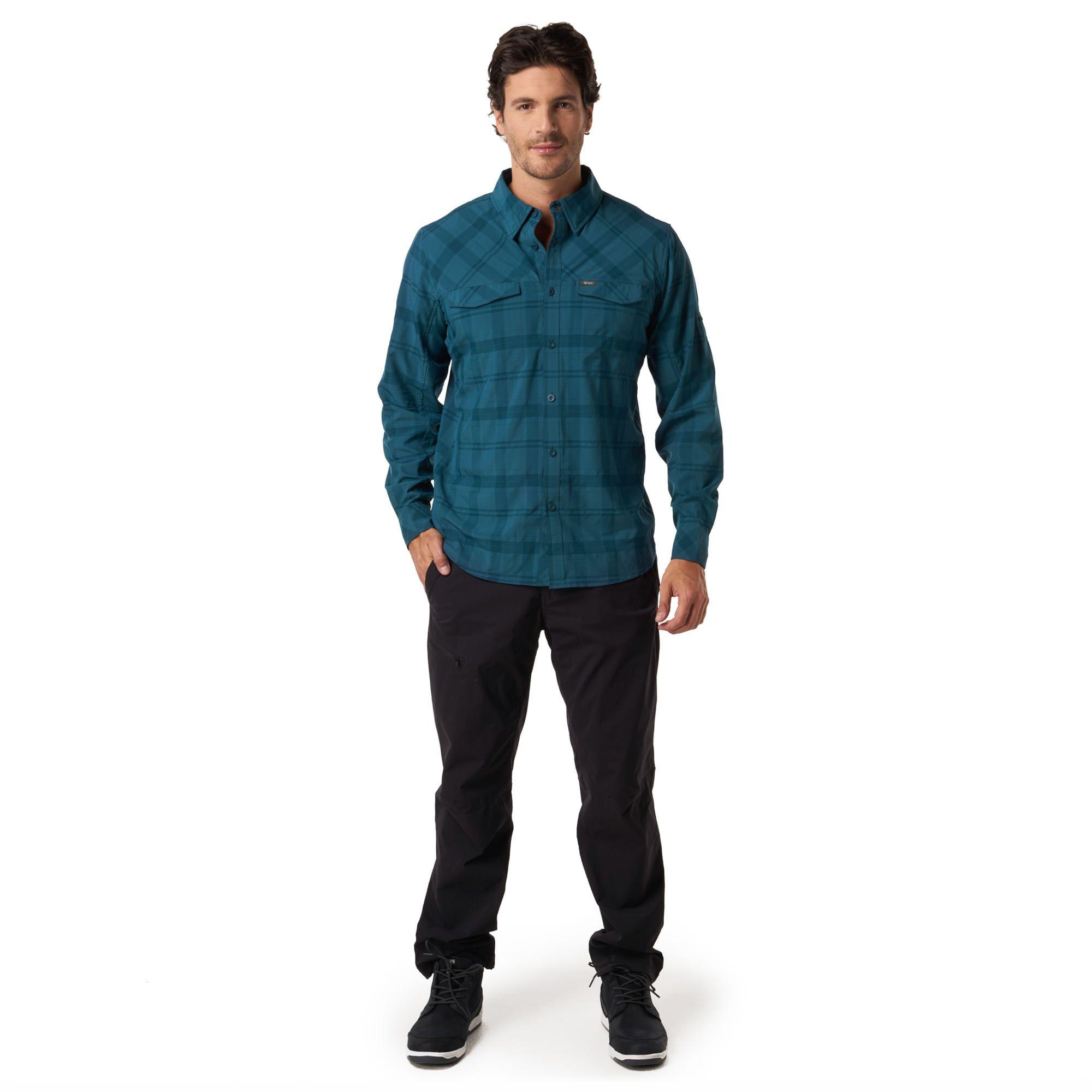 Camisa Hombre Geo Long Sleeve Shirt Azul Noche Lippi-1