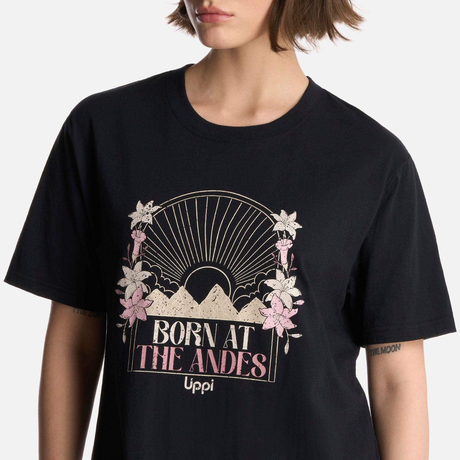 Polera Mujer Logo Lippi T-Shirt Negro Lippi V25-3