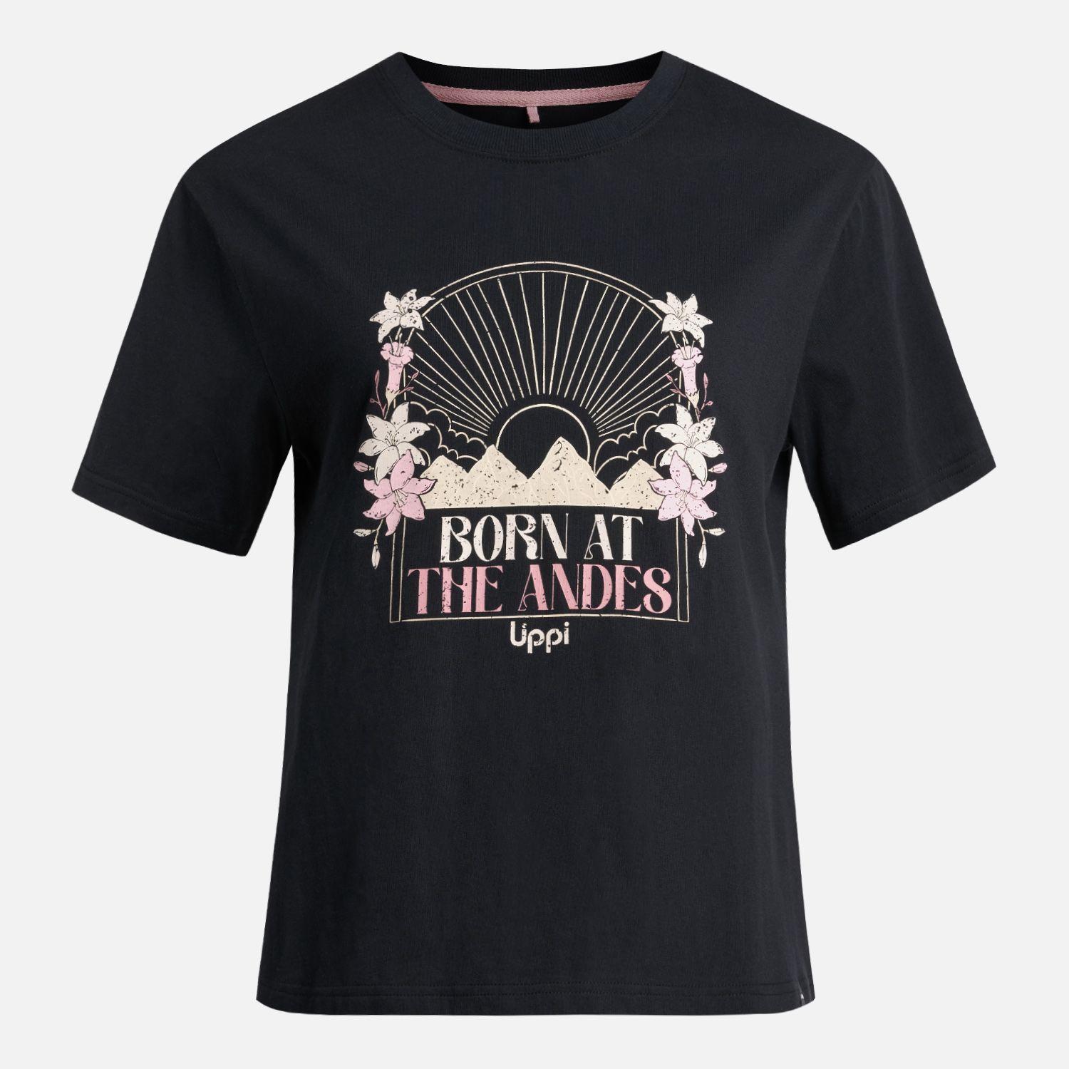 Polera Mujer Logo Lippi T-Shirt Negro Lippi V25-5