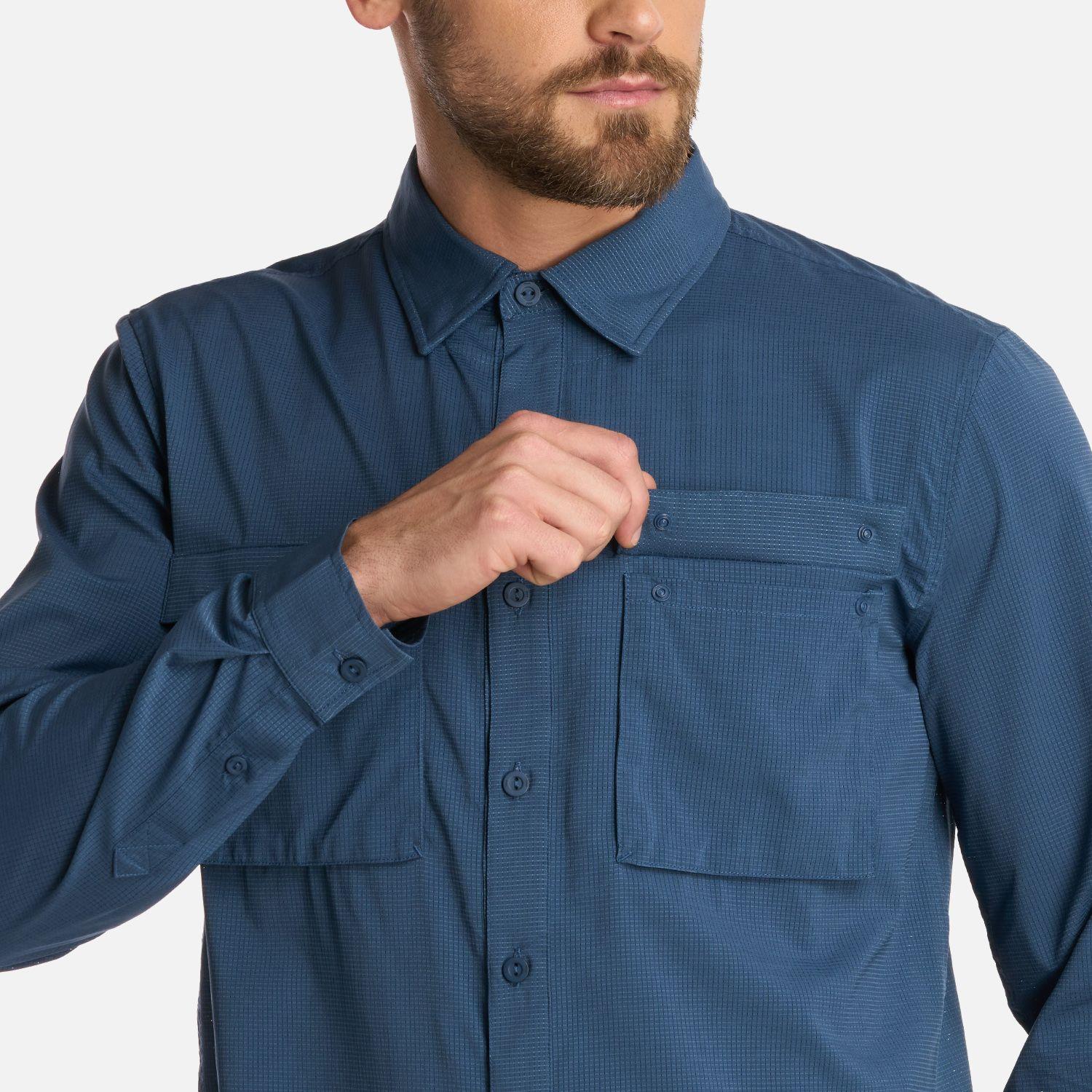 Camisa Hombre Rosselot Long Sleeve Q-Dry Azul Lippi I25-3