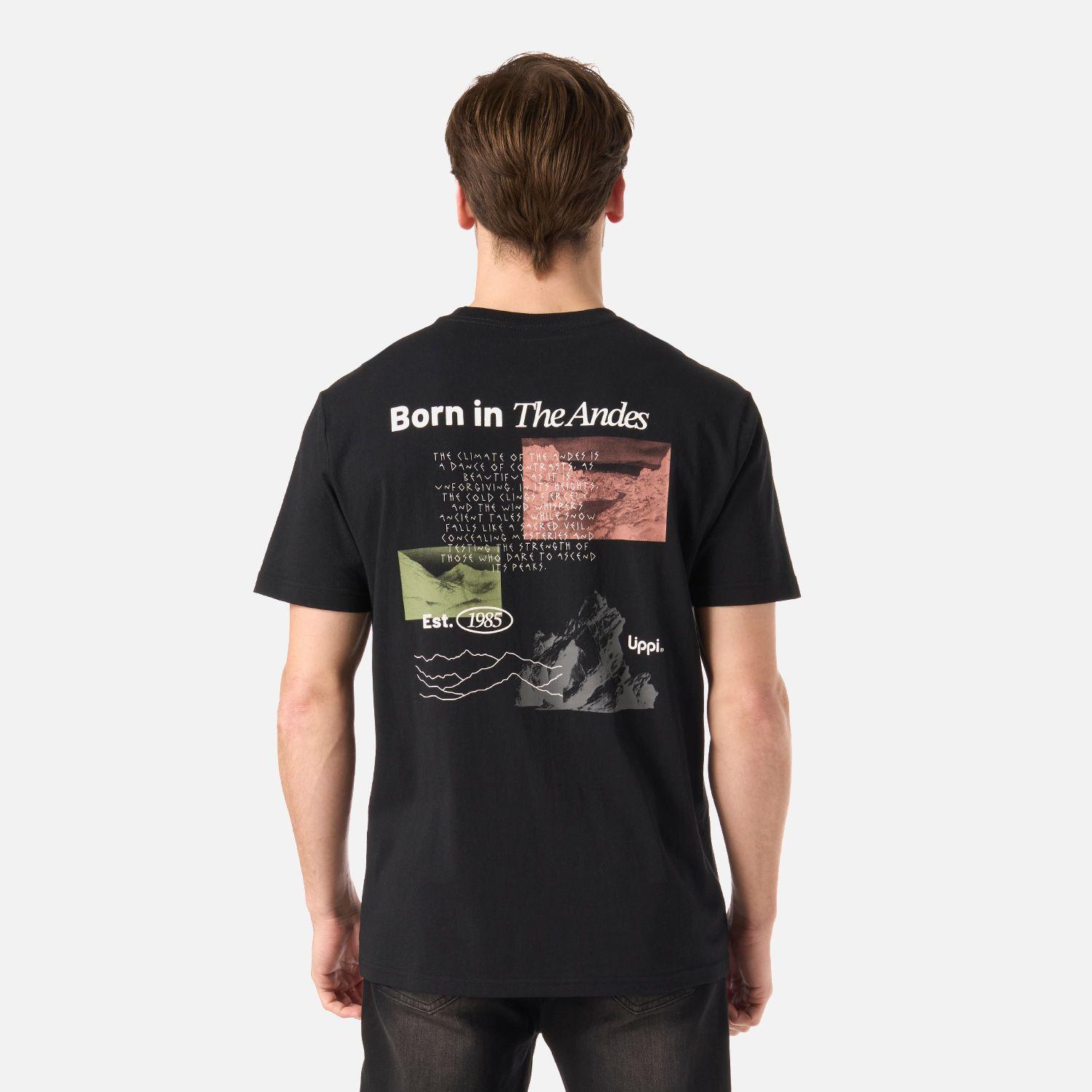 Polera Hombre Adventure Page T-Shirt Negro Lippi V26-1