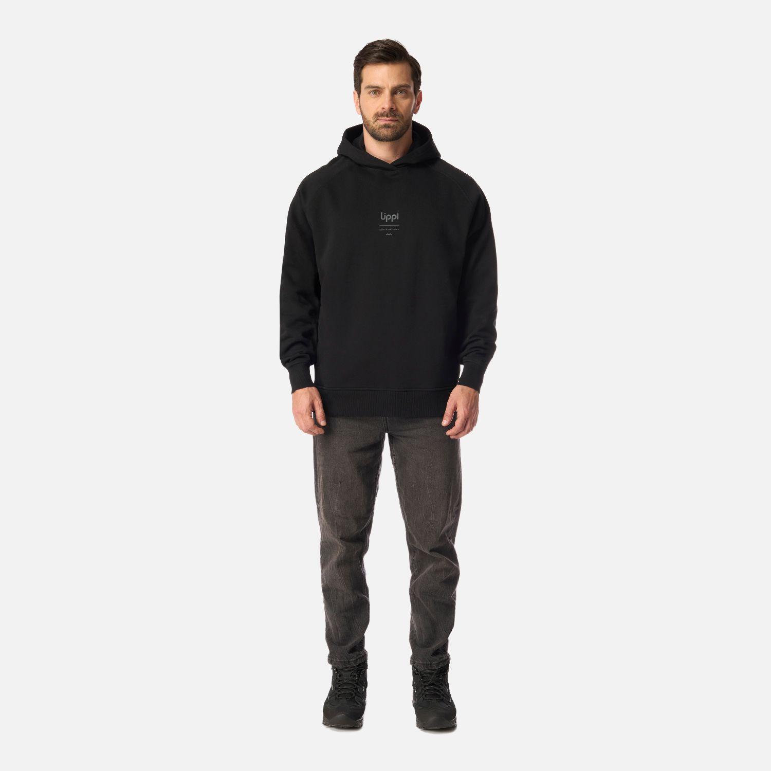 Polerón Hombre Ulmo Hoody Sweatshirt Negro Lippi I26-5
