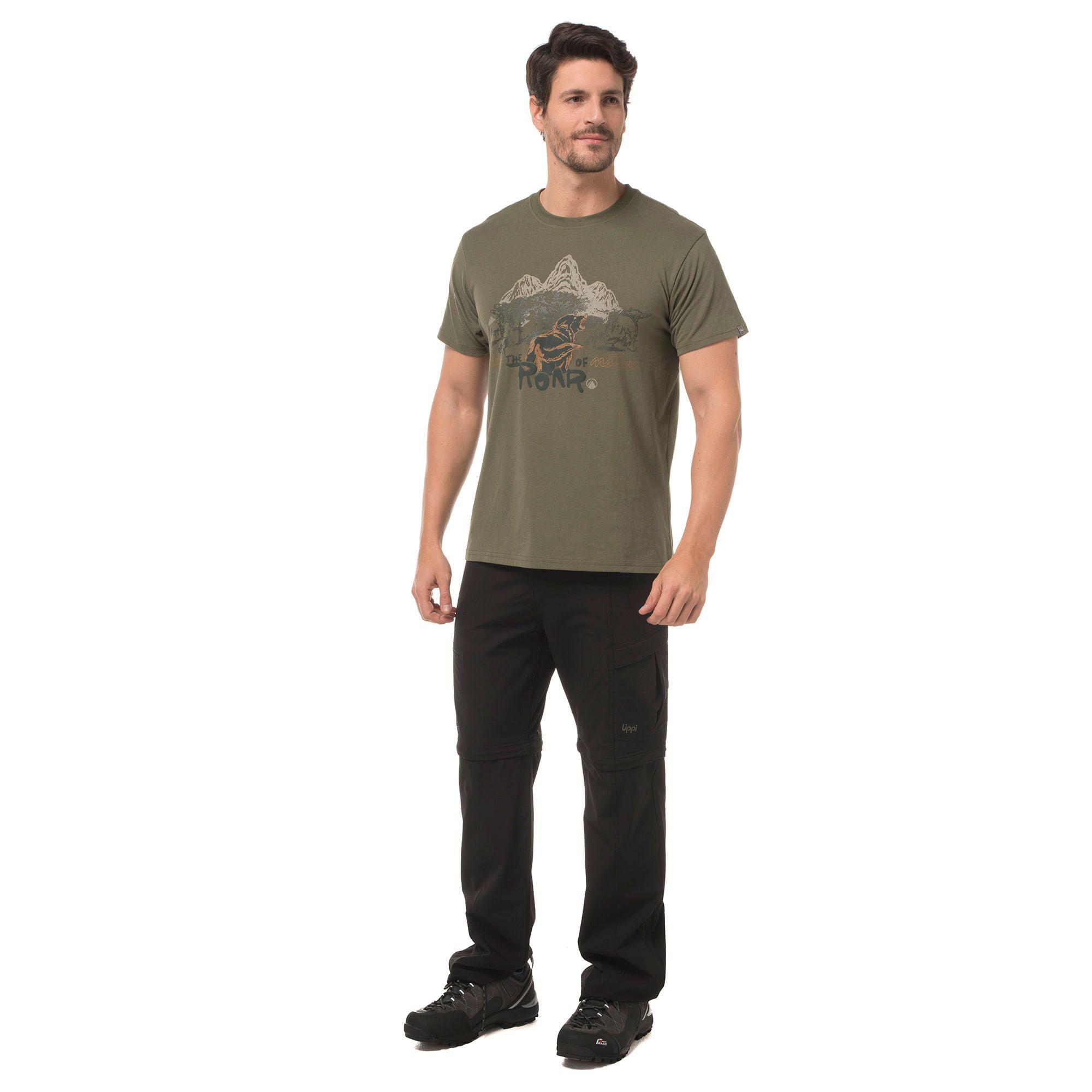 Polera Hombre Wolf UV-Stop T-Shirt Verde Oscuro Lippi-2
