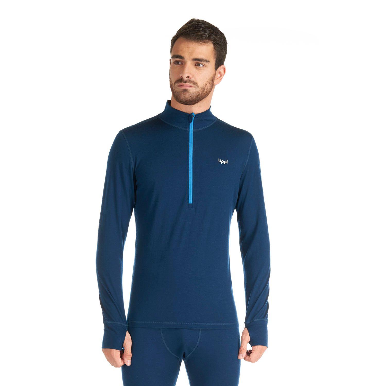 Primera Capa Hombre Skintec 3000 1/4 Zip Top Azul Oscuro Lippi-1