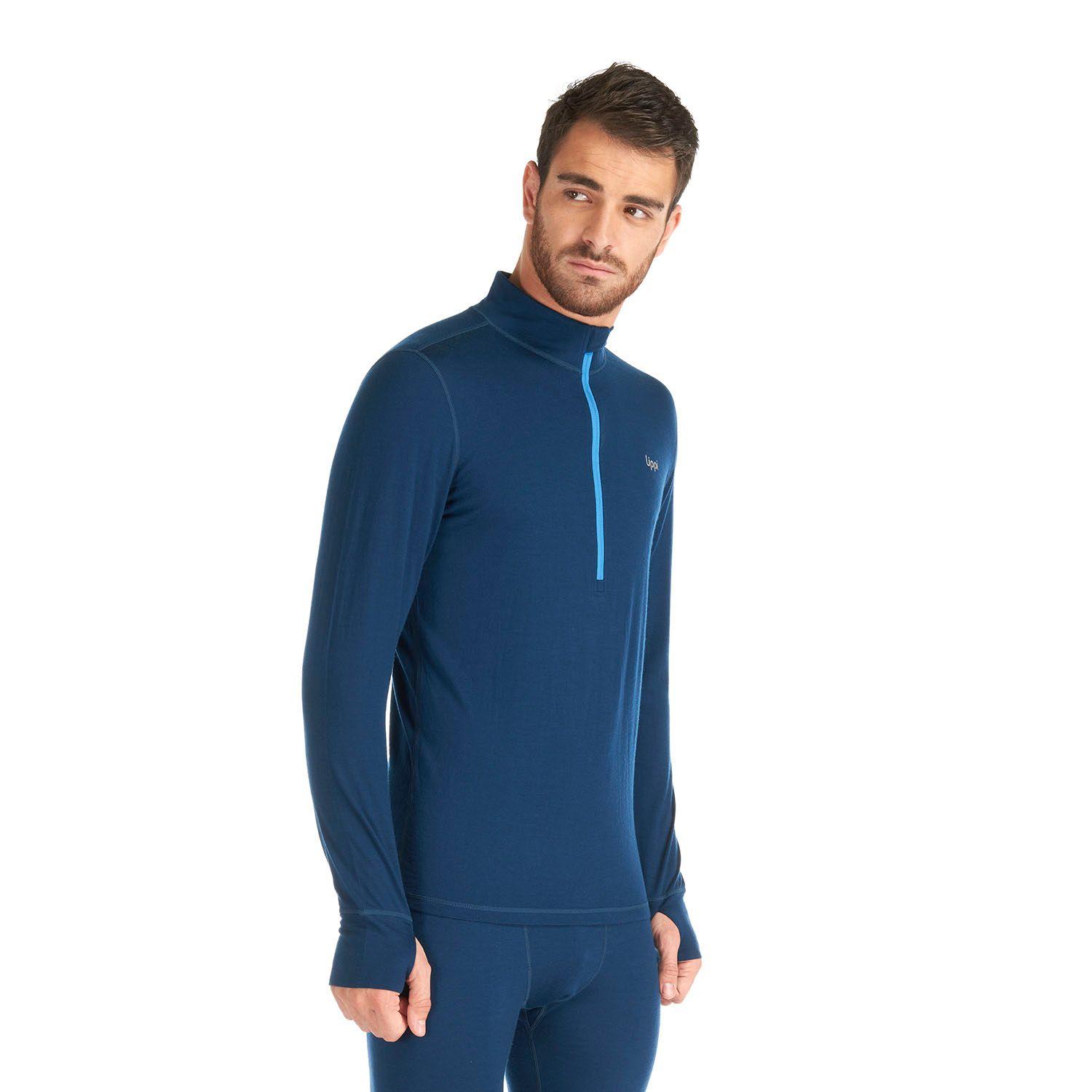 Primera Capa Hombre Skintec 3000 1/4 Zip Top Azul Oscuro Lippi-2