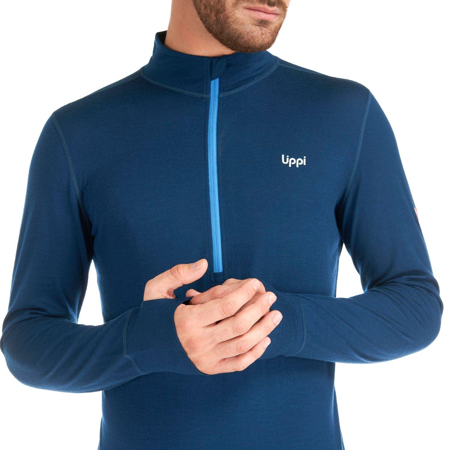 Primera Capa Hombre Skintec 3000 1/4 Zip Top Azul Oscuro Lippi-6