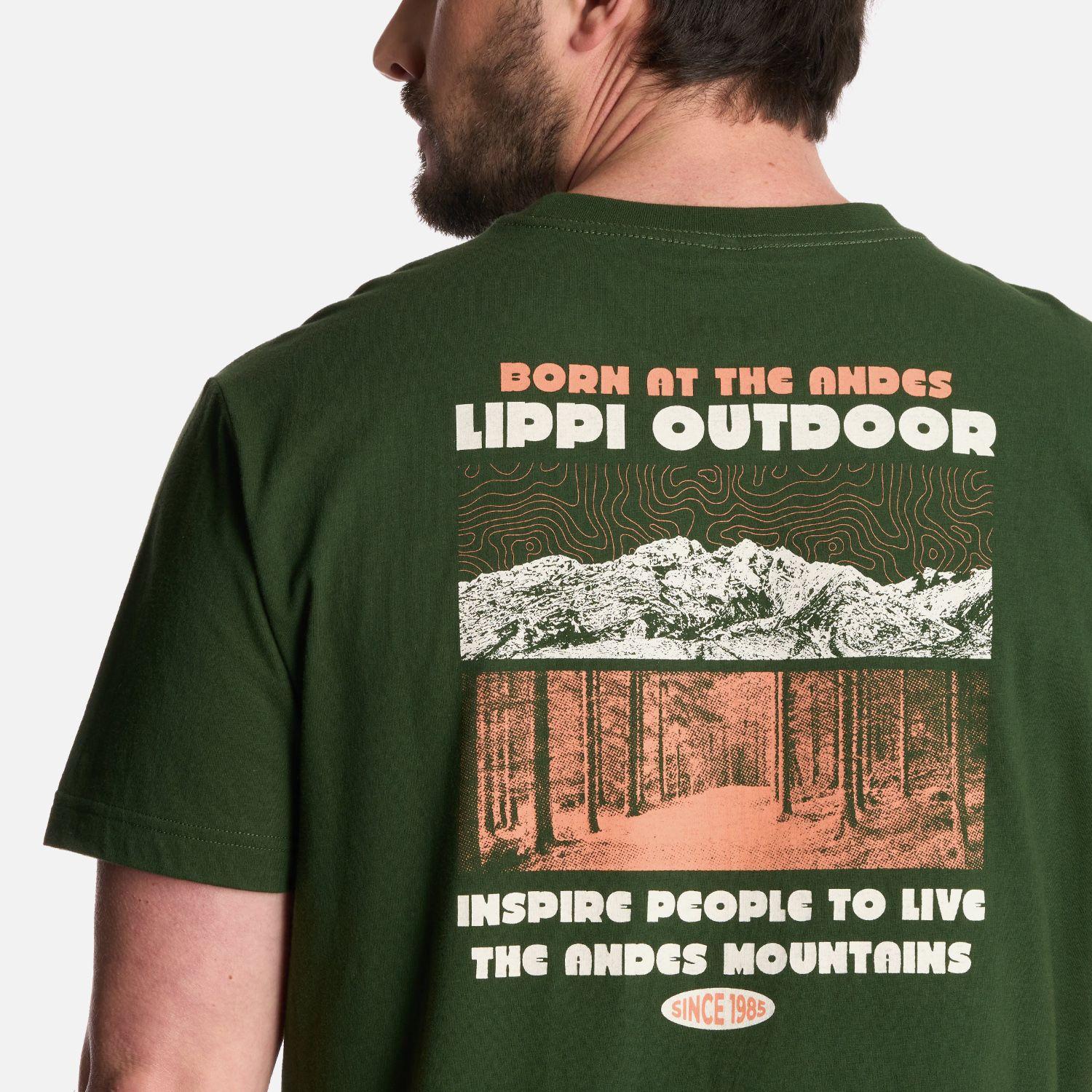Polera Hombre Andes Mountain T-Shirt Verde Militar Lippi-3
