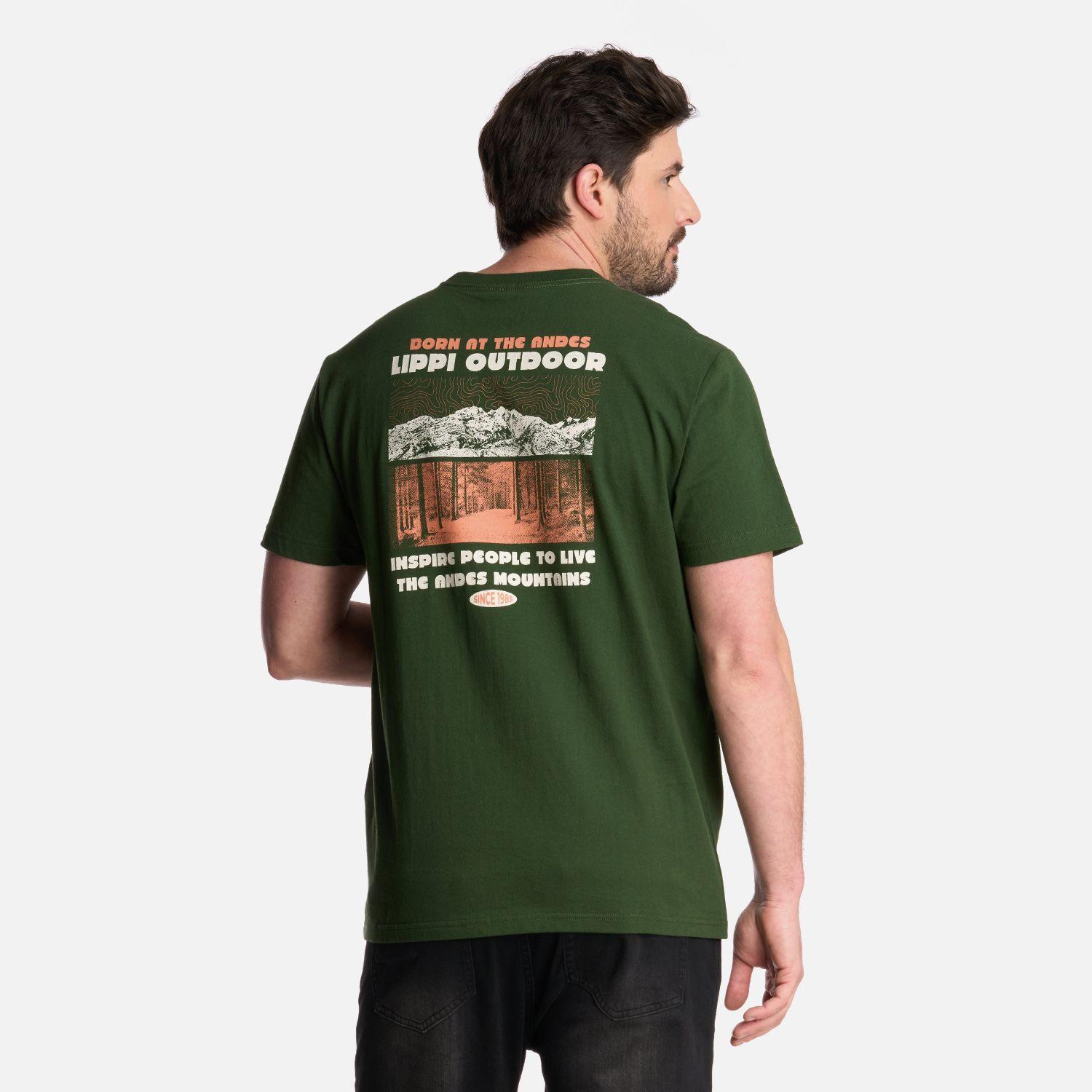 Polera Hombre Andes Mountain T-Shirt Verde Militar Lippi-1