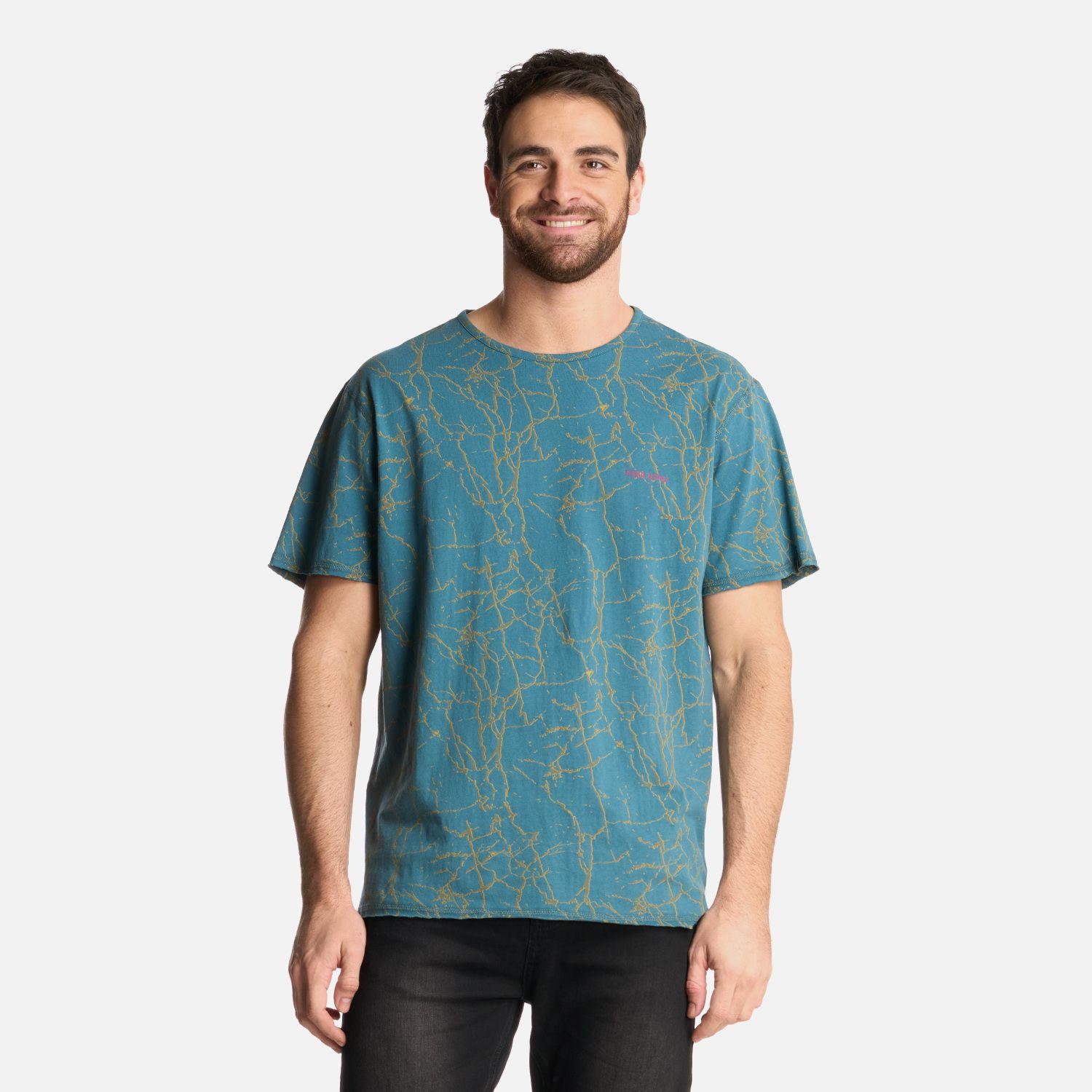 Polera Hombre Bi-Curioso Print Petroleo Haka Honu-1