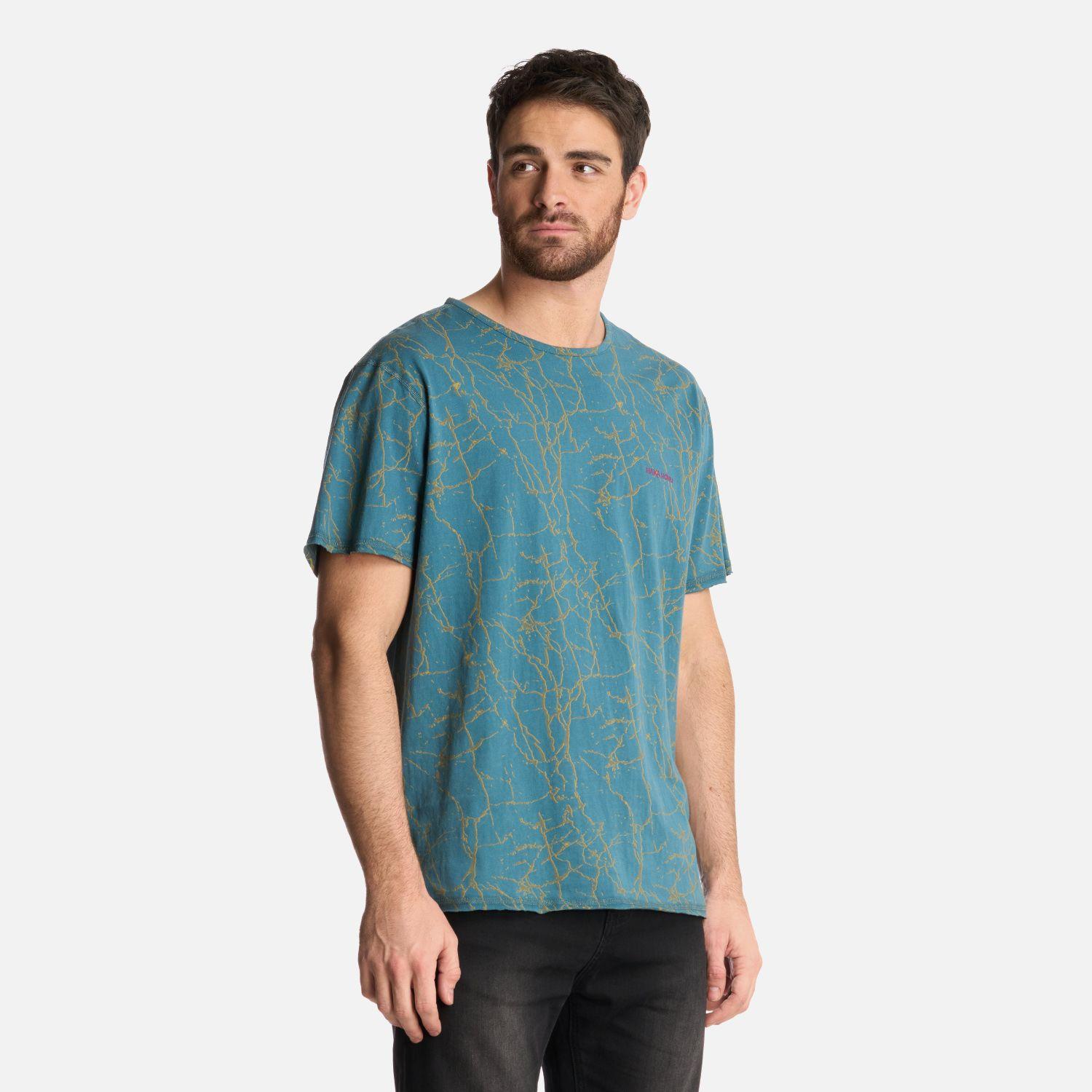 Polera Hombre Bi-Curioso Print Petroleo Haka Honu-2