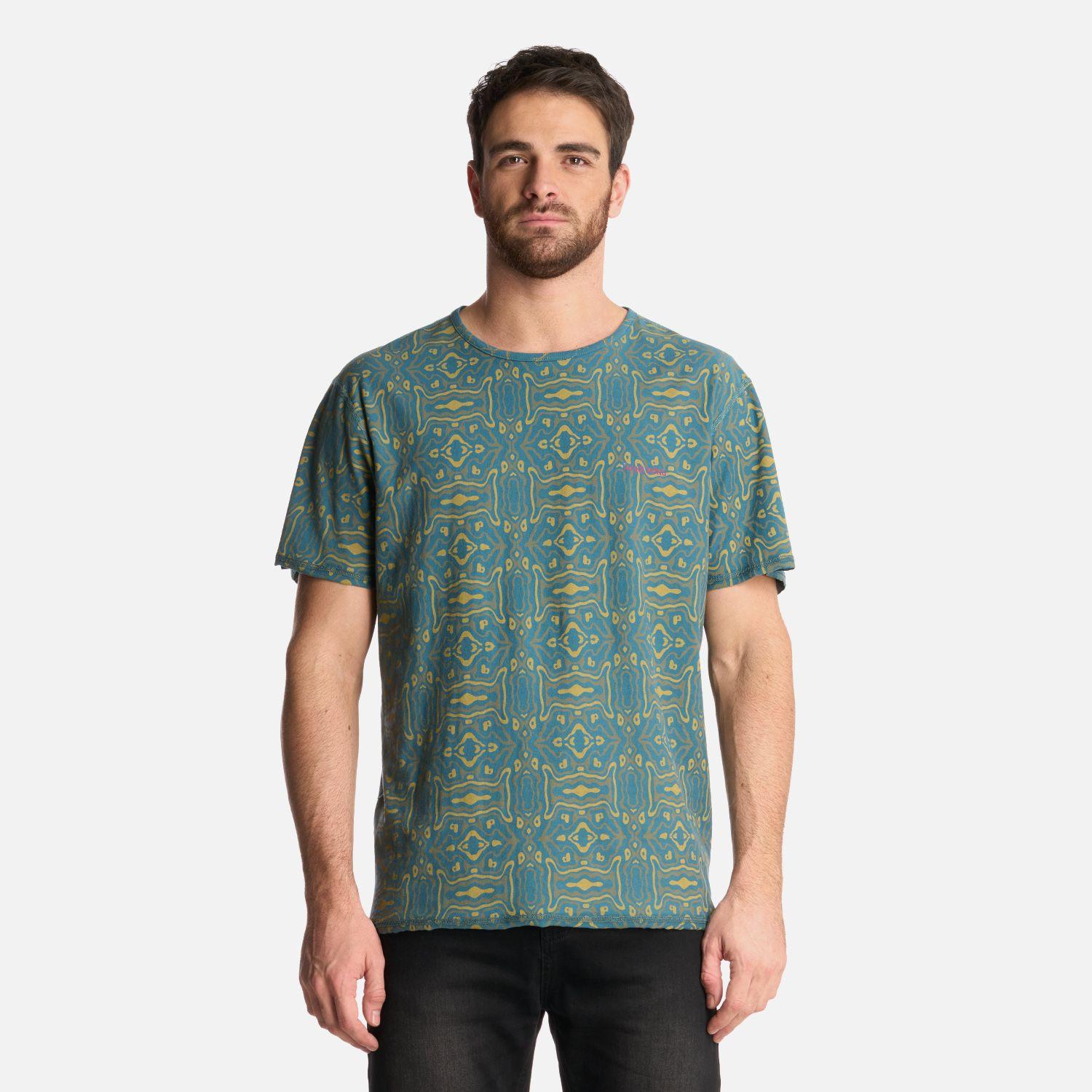 Polera Hombre Bi-Curioso Print Petroleo Haka Honu-4
