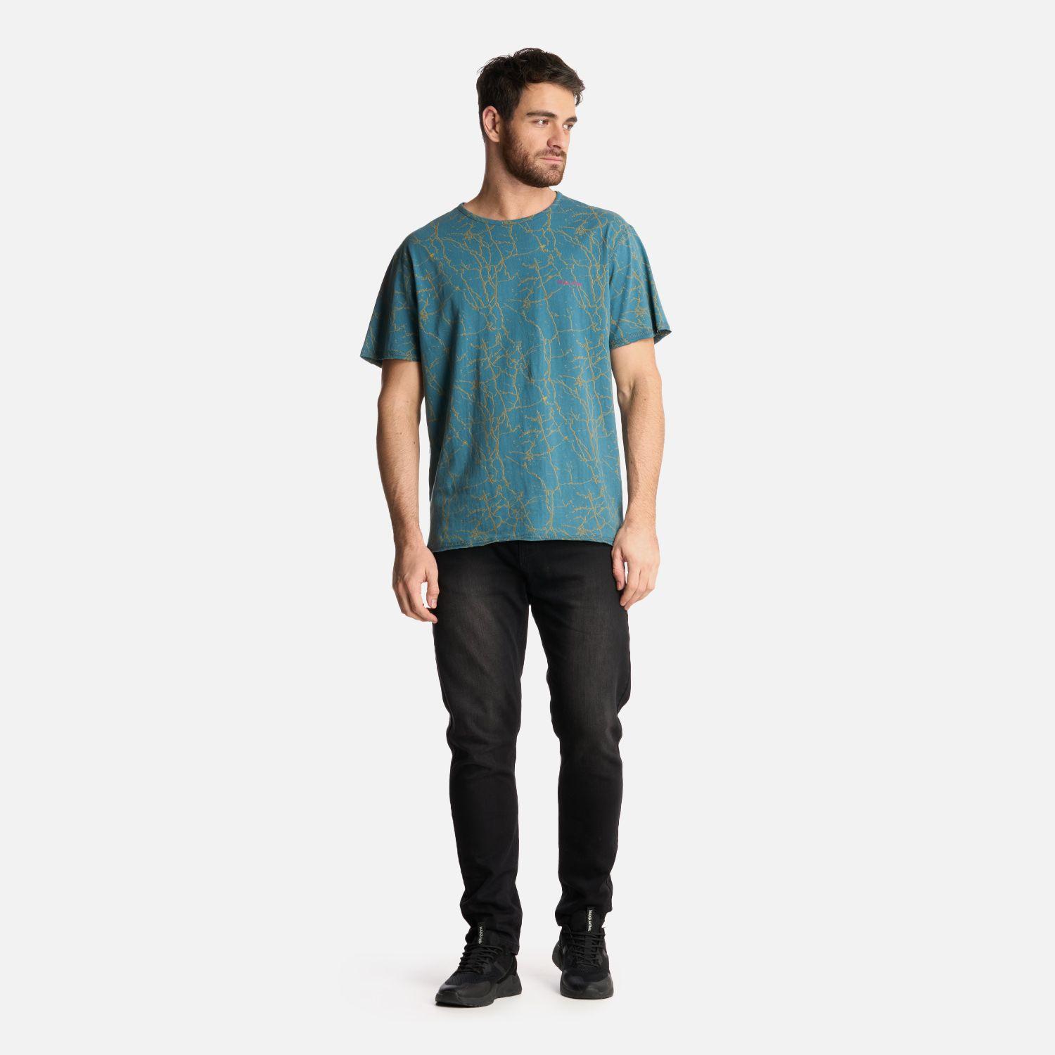 Polera Hombre Bi-Curioso Print Petroleo Haka Honu-5